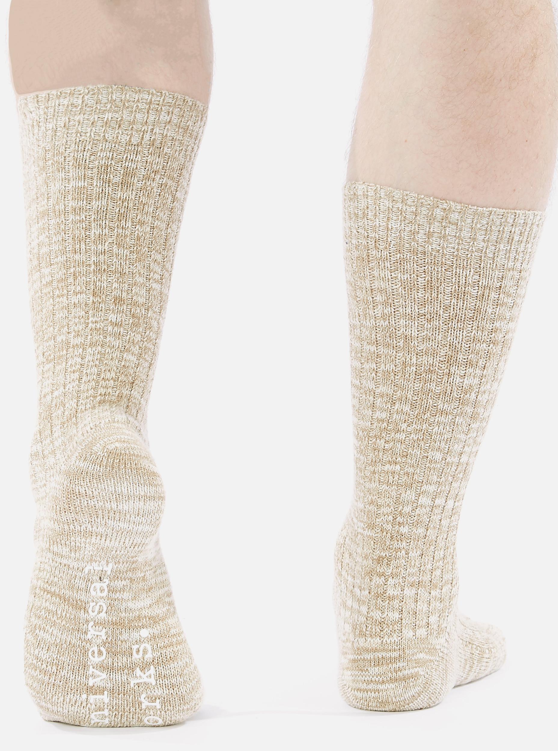 Dark Sand Slub Knit Slub Sock Product Image