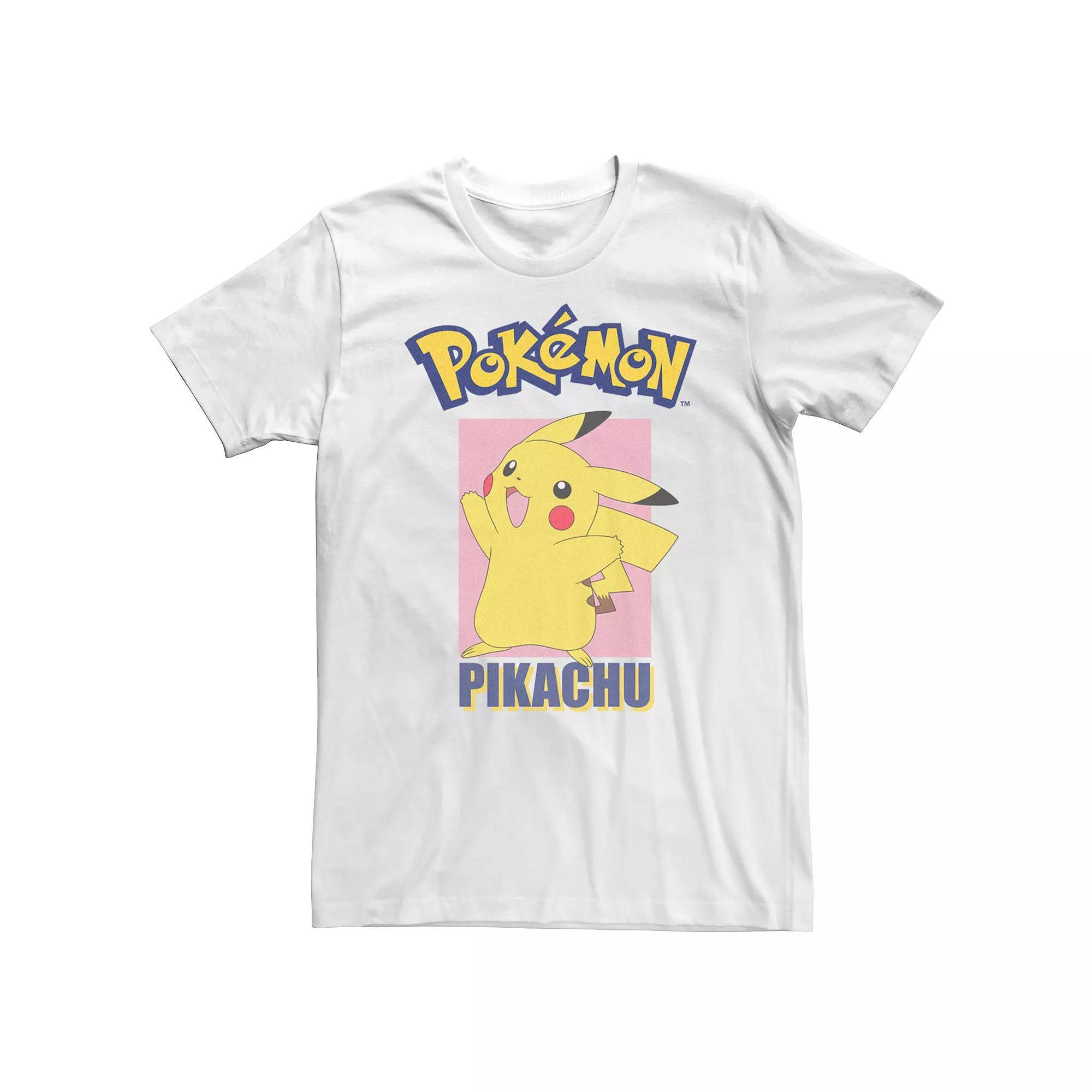 Big & Tall Pokemon Pikachu Pose Panel Graphic Tee, Men's, Size: 3XL Tall, White Product Image