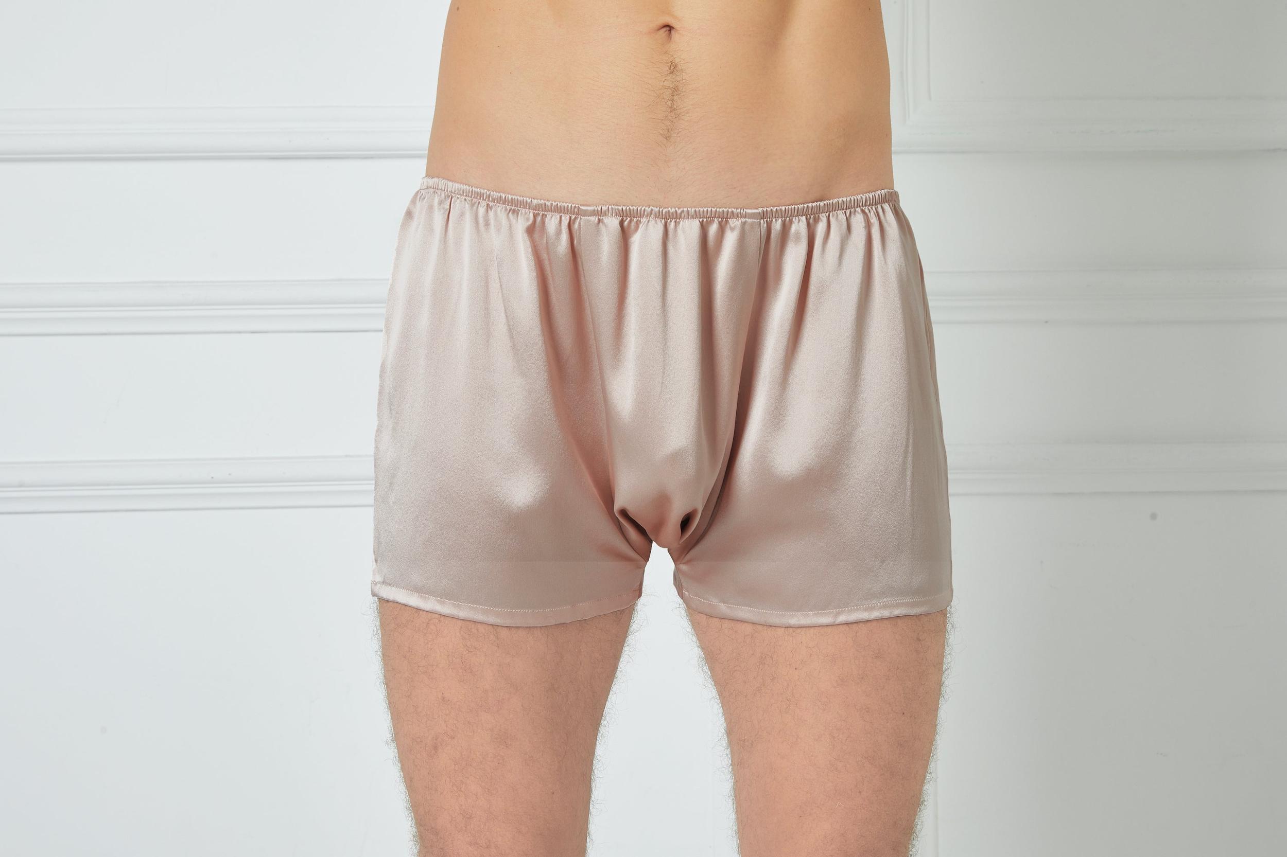 Black Pure Mulberry Silk Men's Trunks | Low Rise | 19 Momme | Soar Collection Product Image