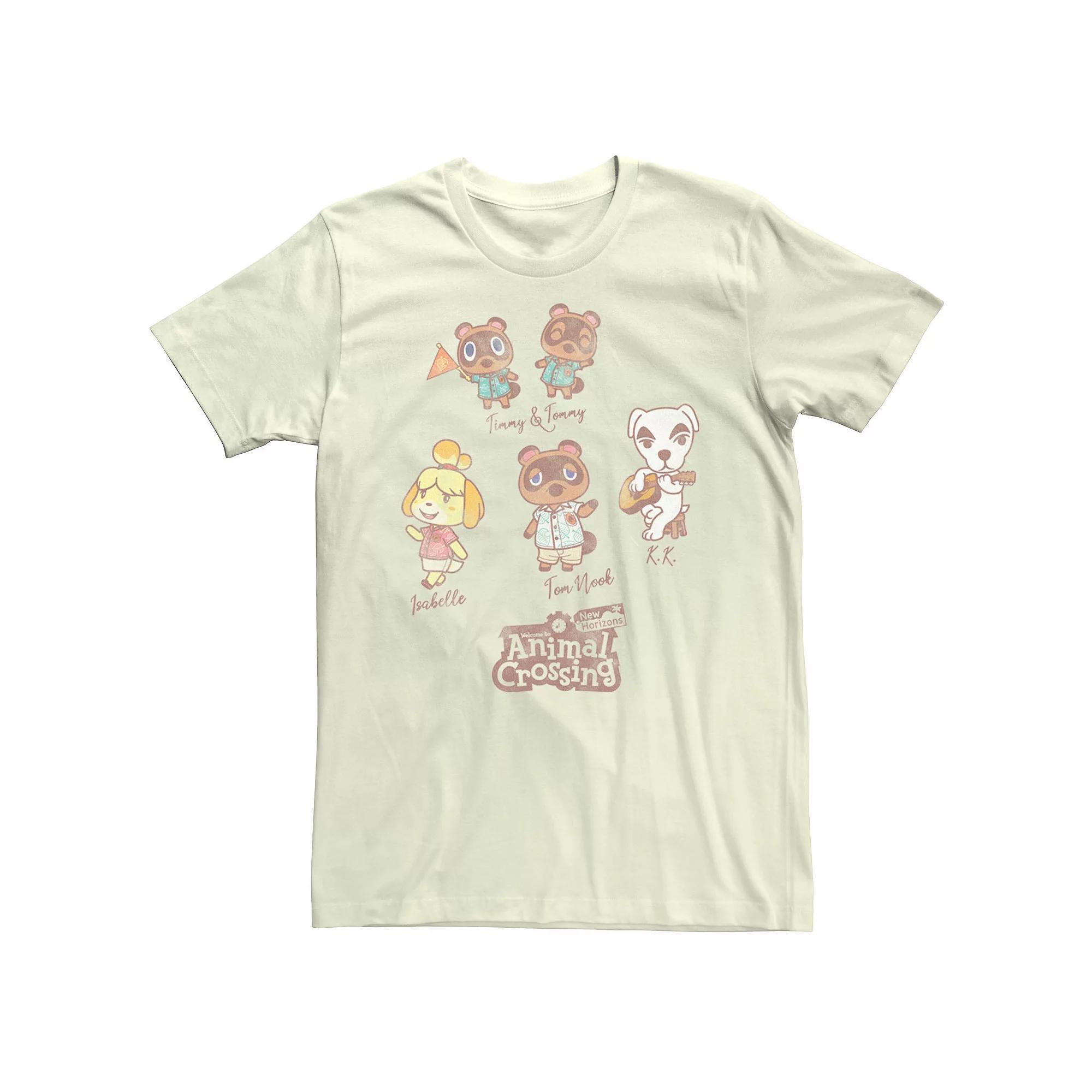 Men's Animal Crossing New Horizons Villager Sketches Graphic Tee, Size: 3XL, Natural Product Image