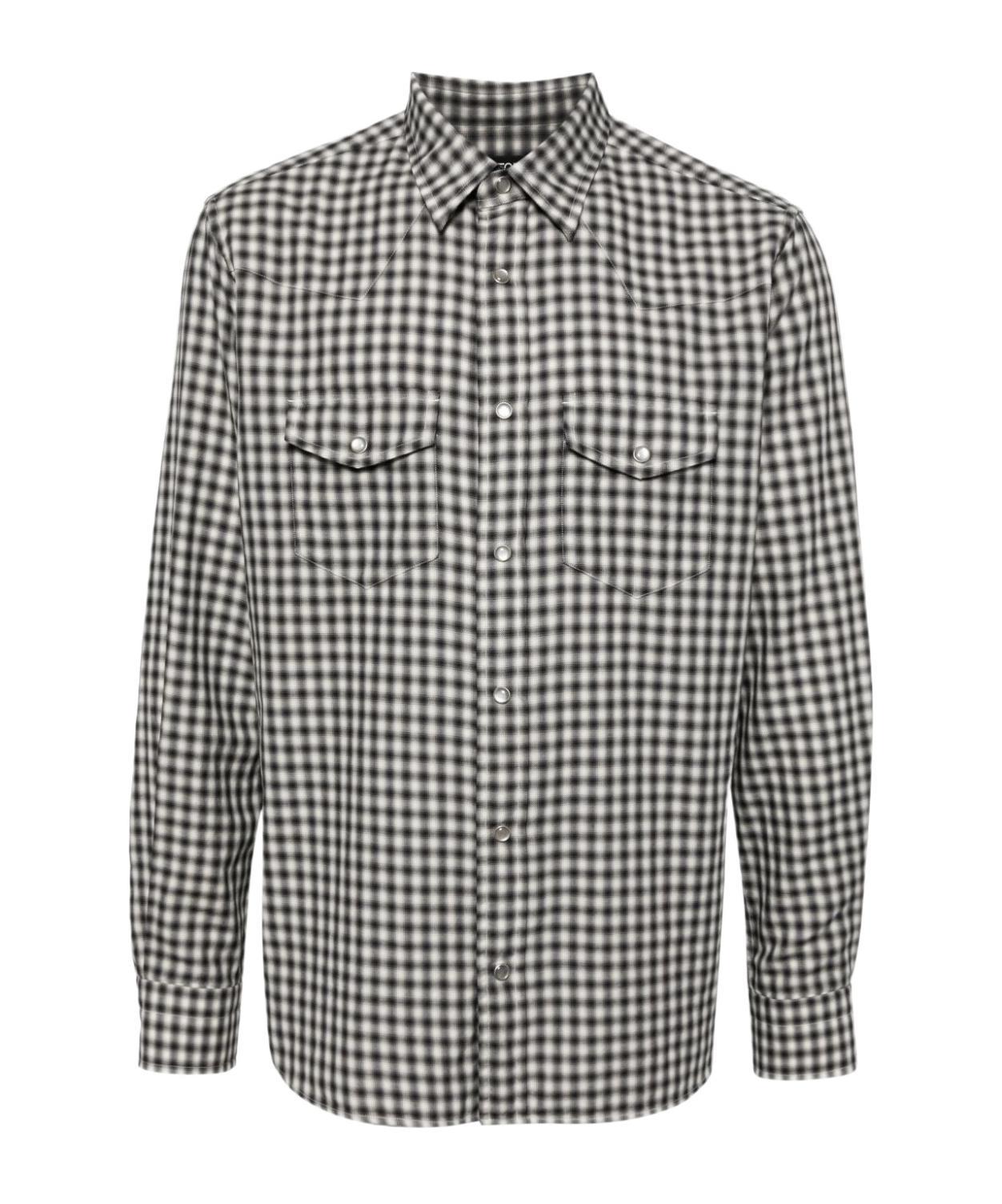 TOM FORD Western Check Shirt In Black Product Image