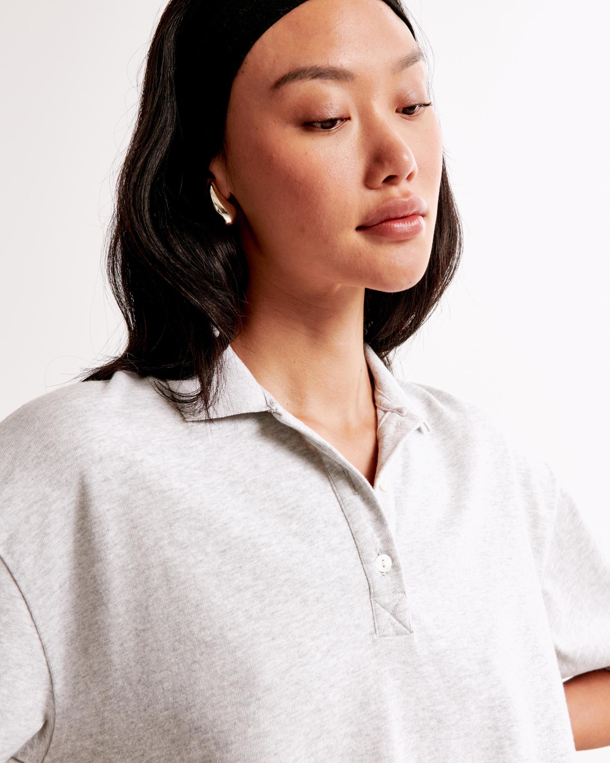 Short-Sleeve Jersey Polo Top Product Image