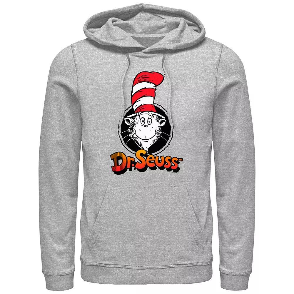 Men's Dr. Seuss The Cat In The Hat Stamp Graphic Hoodie, Size: Medium, Athletic Grey Product Image