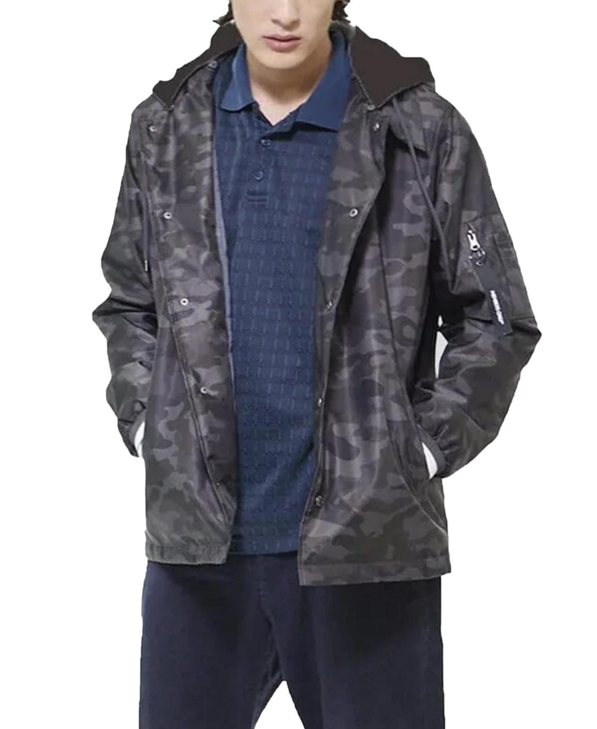 Members Only Mens Coach Jacket with Fleece Hood Product Image