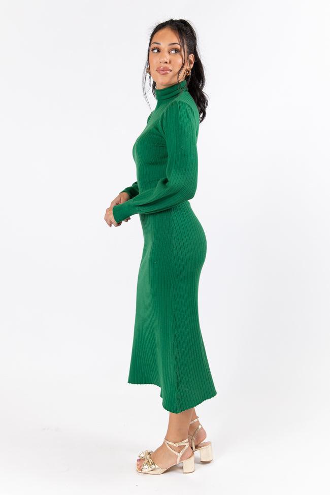Through The Years Green Turtleneck Midi Dress FINAL SALE Product Image