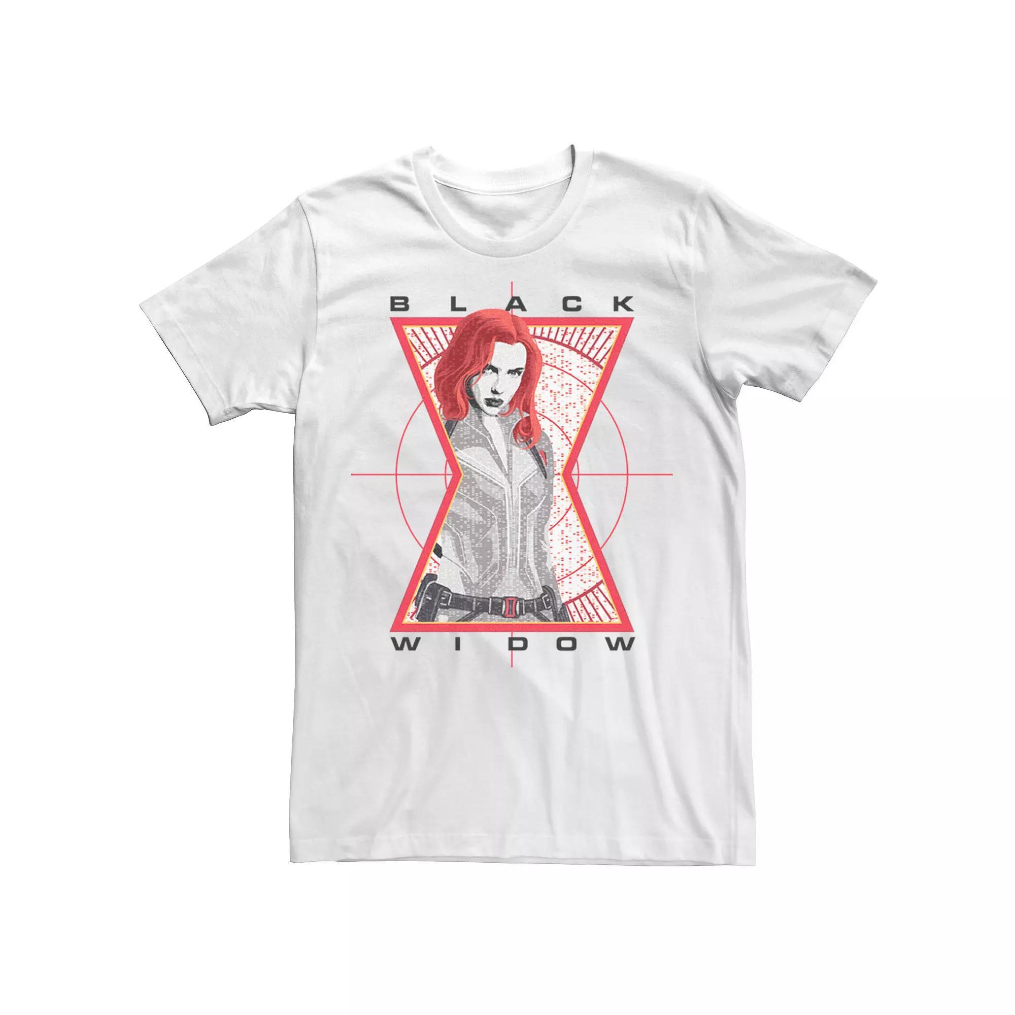 Men's Marvel Black Widow Glitch Target Logo Portrait Tee, Size: XL, White Product Image