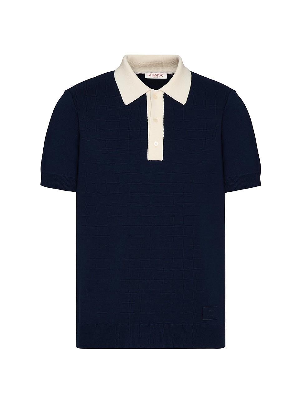 Mens Wool Polo T-Shirt with V-Logo Product Image