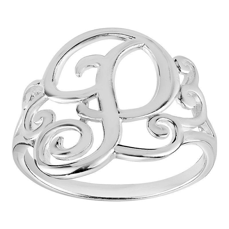 PRIMROSE Sterling Silver Monogram Initial Ring, Women's, Size: 7 Product Image