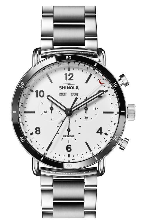 SHINOLA Men's Canfield Sport Bracelet Watch, 45mm In White Product Image