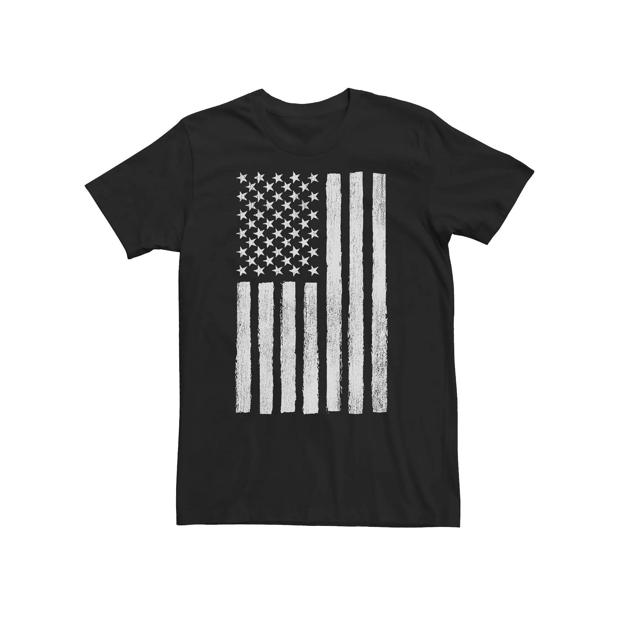 Big & Tall Americana American Flag Vertical Tee, Men's, Size: 5XL, Black Product Image