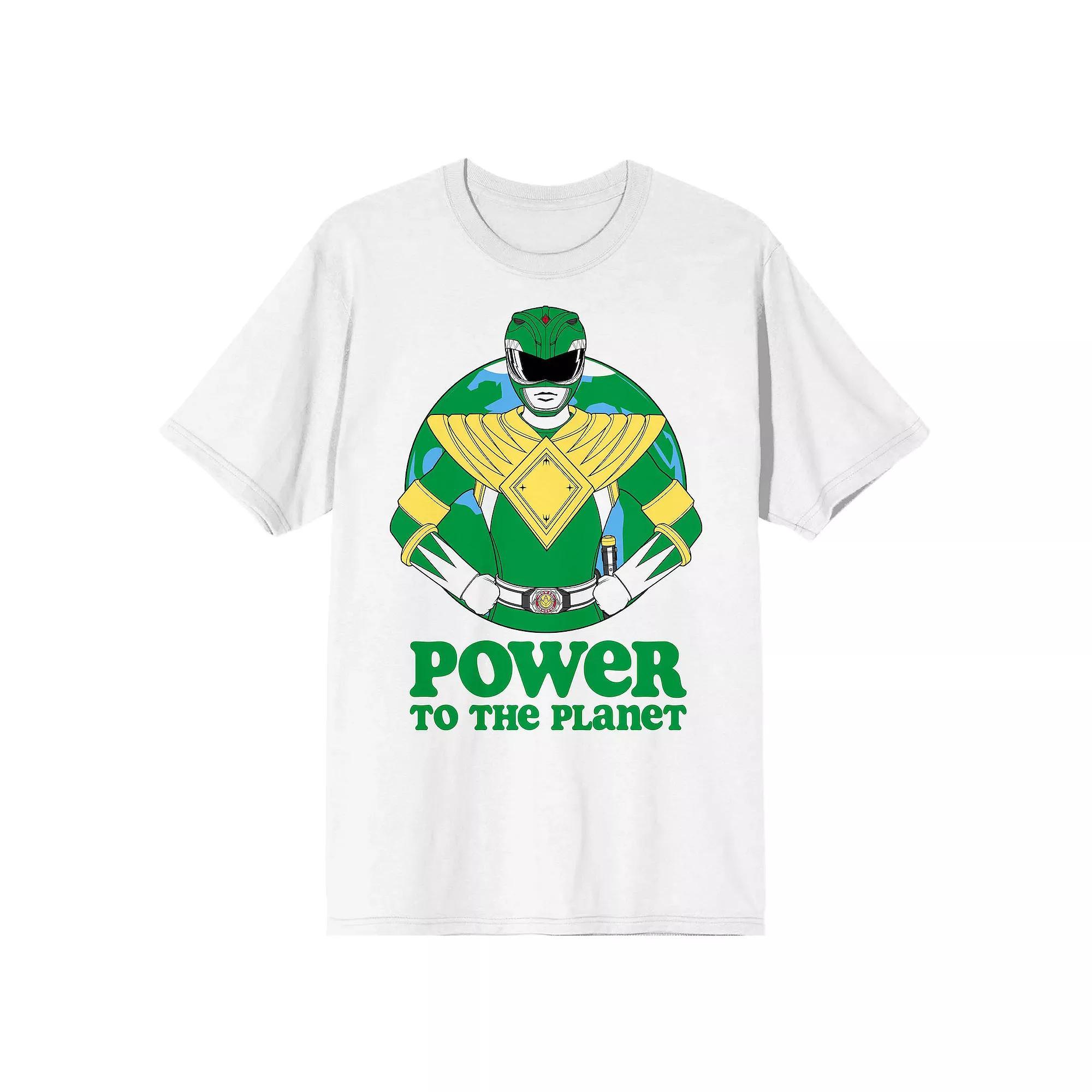 Men's Power Rangers Green Ranger Tee, Size: Large, White Product Image
