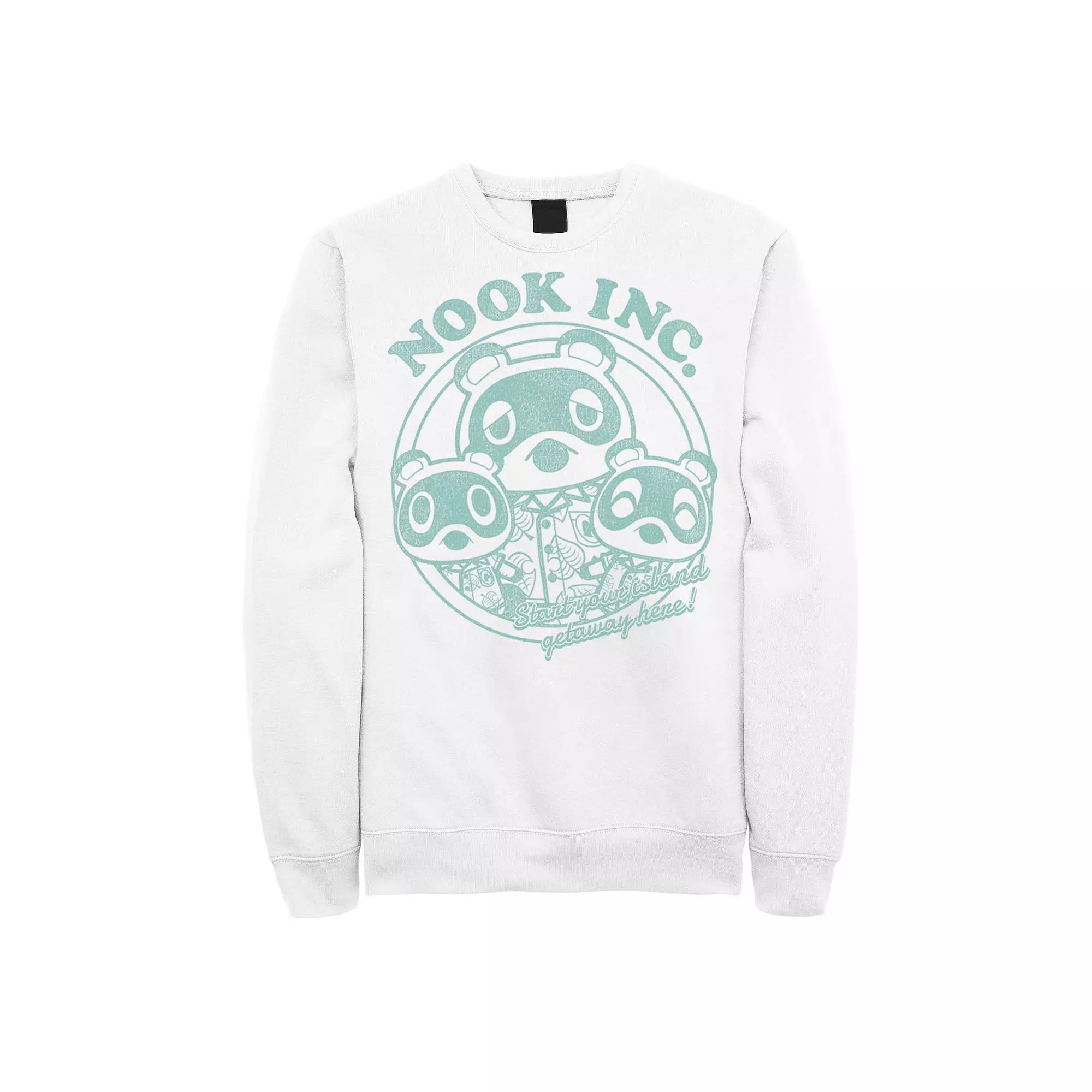 Men's Animal Crossing: New Horizons Nook Inc.Island Getaway Sweatshirt, Size: Medium, White Product Image