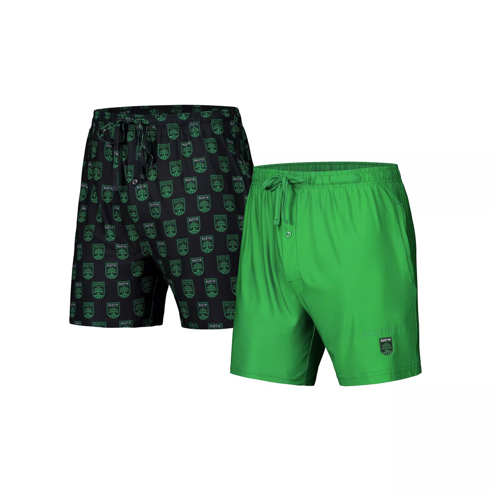 Men's Concepts Sport Black/Kelly Green Austin FC Record 2-Pack Short Set, Size: XL, Afc Black Product Image