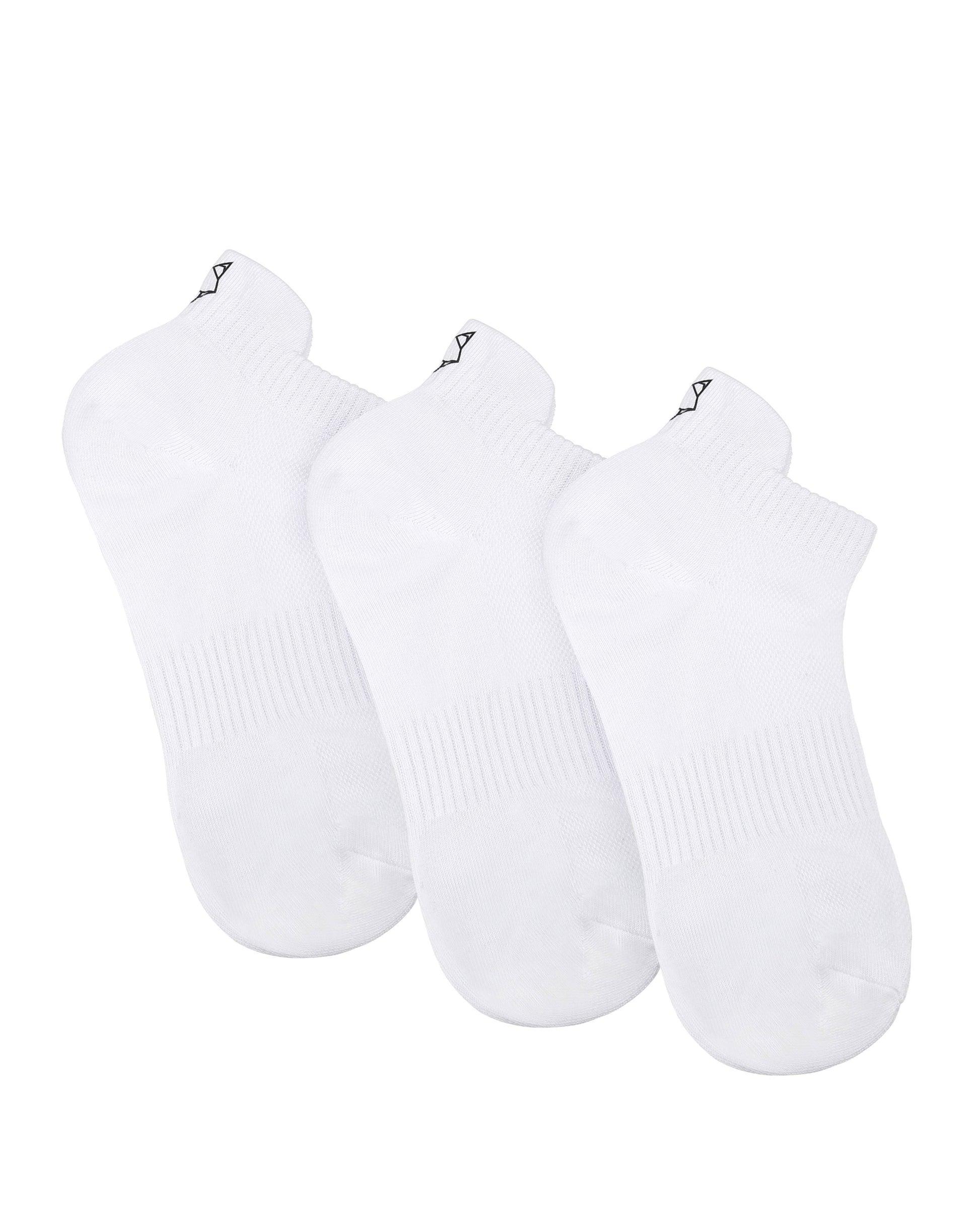 3 Pack Womens Egyptian Cotton Ankle Socks White Product Image