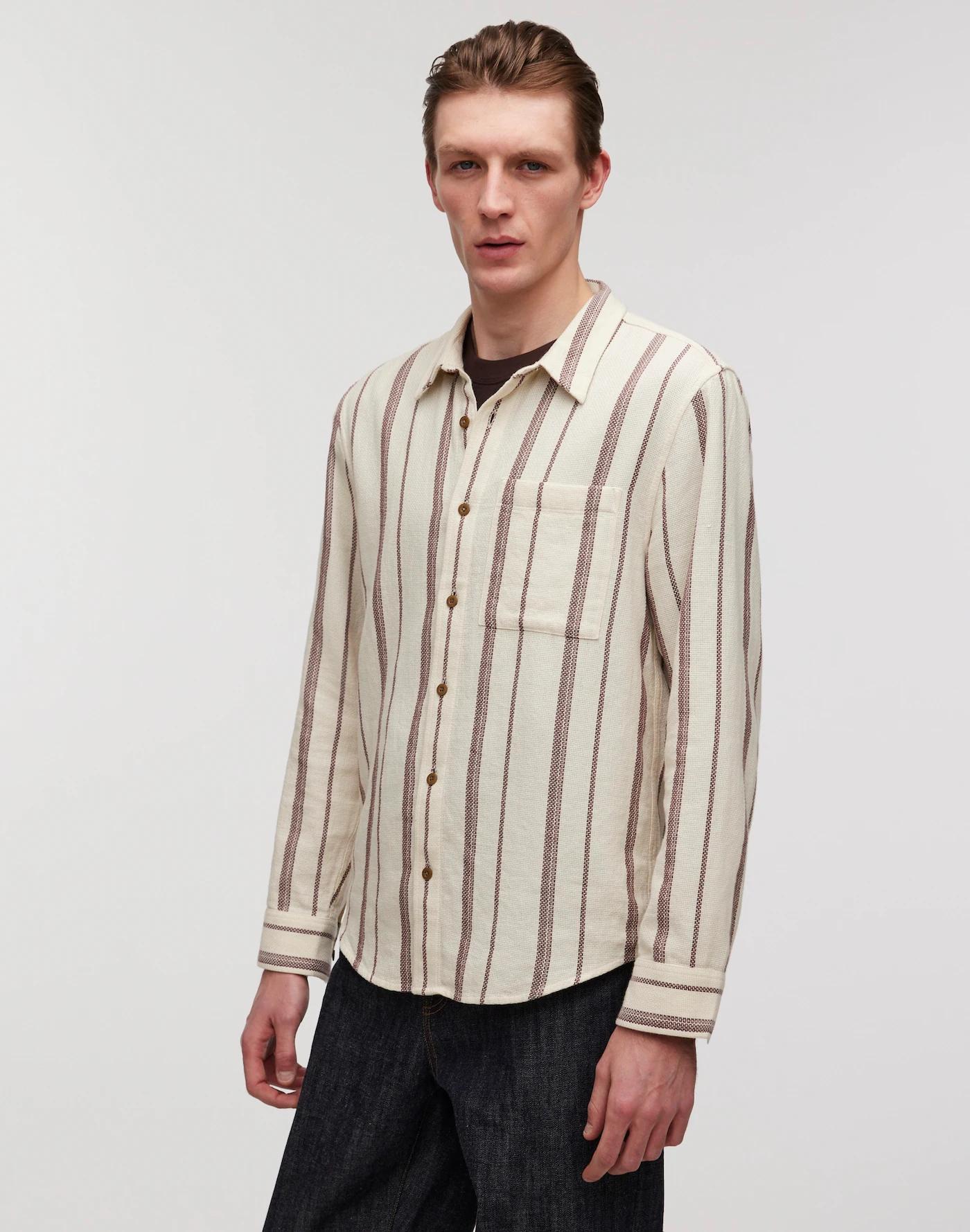 Easy Long-Sleeve Shirt in Cotton Dobby Product Image