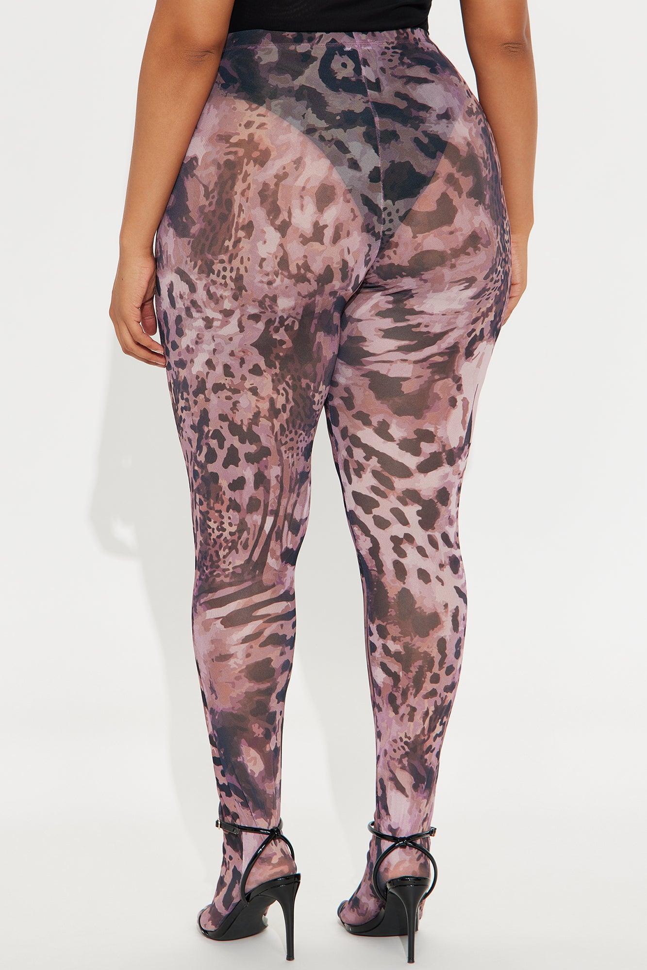Untamed Leopard Mesh Footed Legging - Brown/combo Product Image