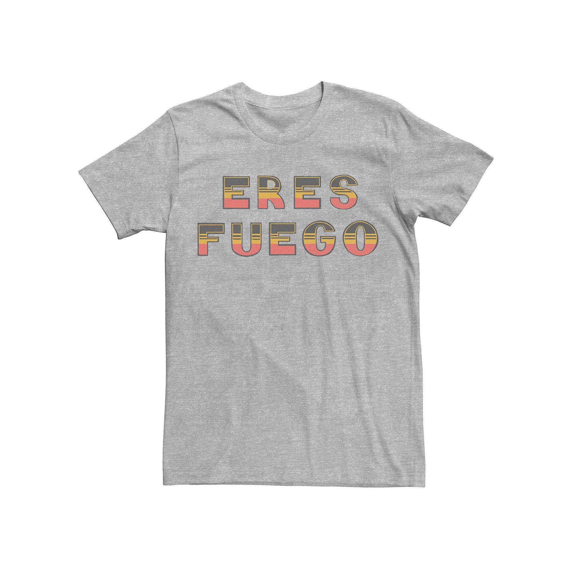Men's Gonzales Eres Fuego Graded Colorful Text Tee, Size: 3XL, Athletic Grey Product Image