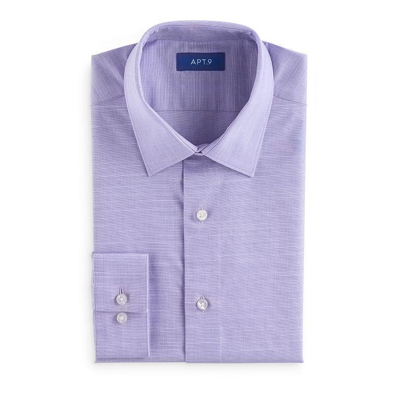 Mens Apt. 9 Premier Flex Regular-Fit Dress Shirt Purple Hyacinth Fresh Product Image