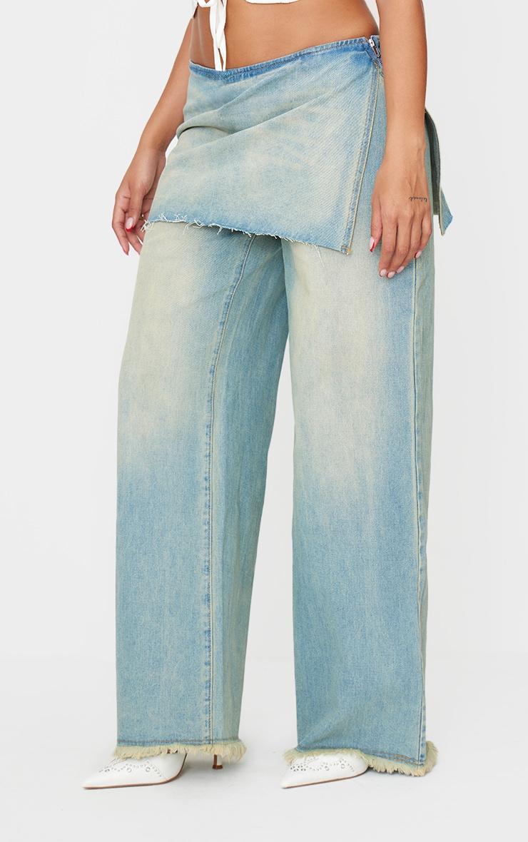 Shape Denim Skirt Look Jeans Product Image