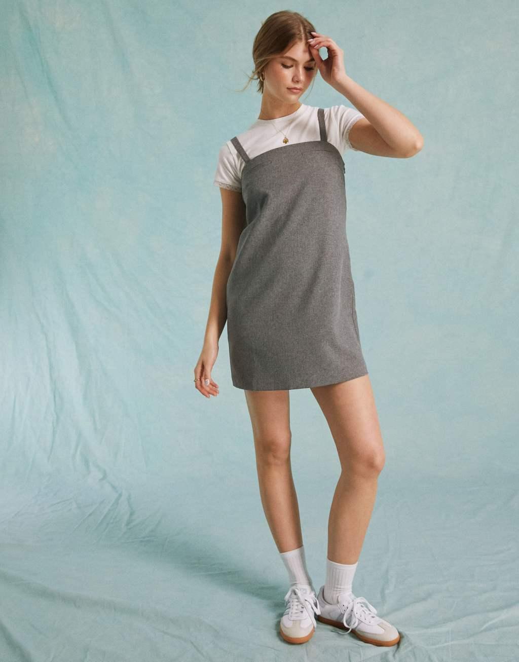 Miss Selfridge tailored strappy pinny dress Product Image