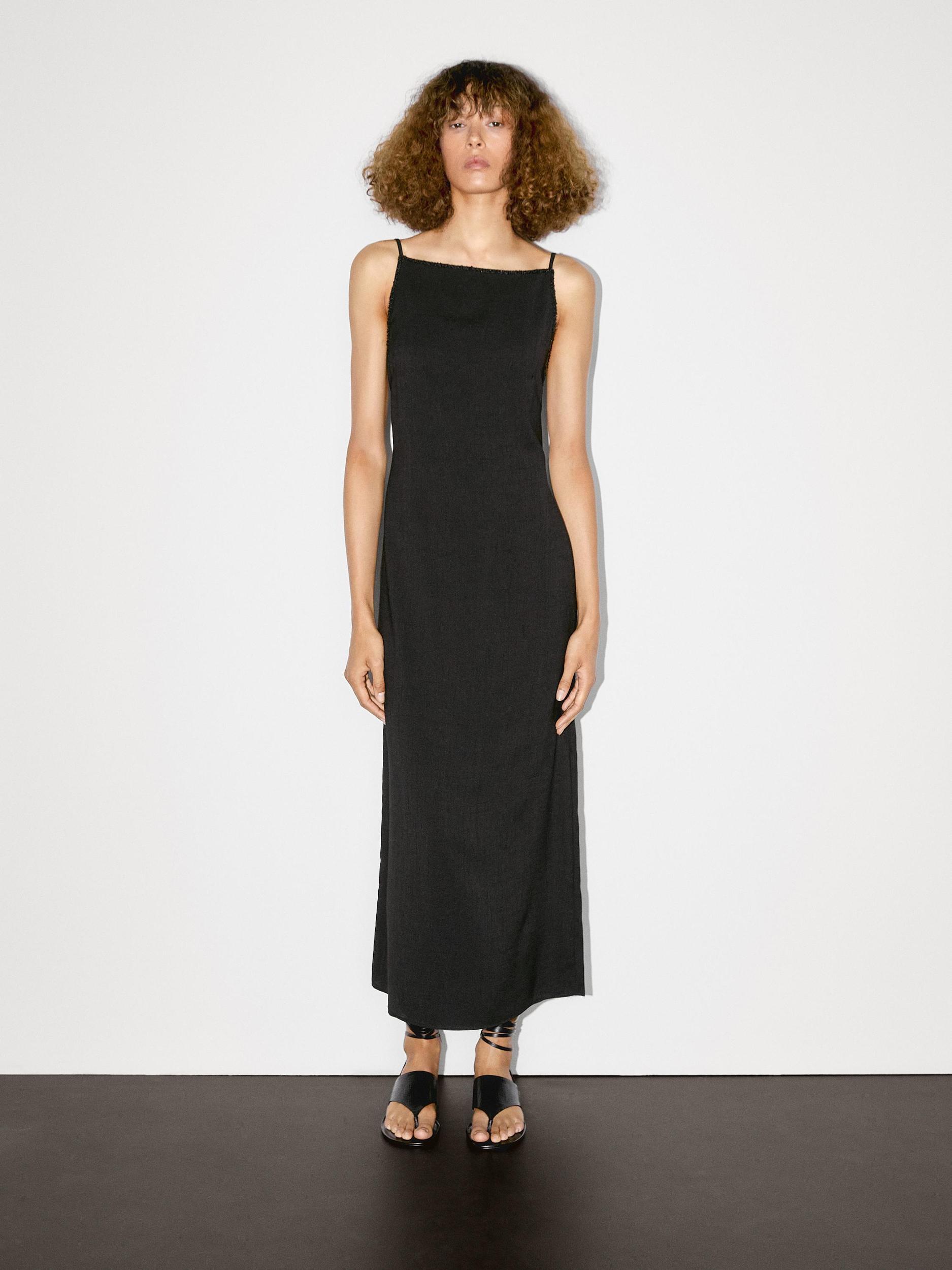 Long dress with rhinestone detail Product Image