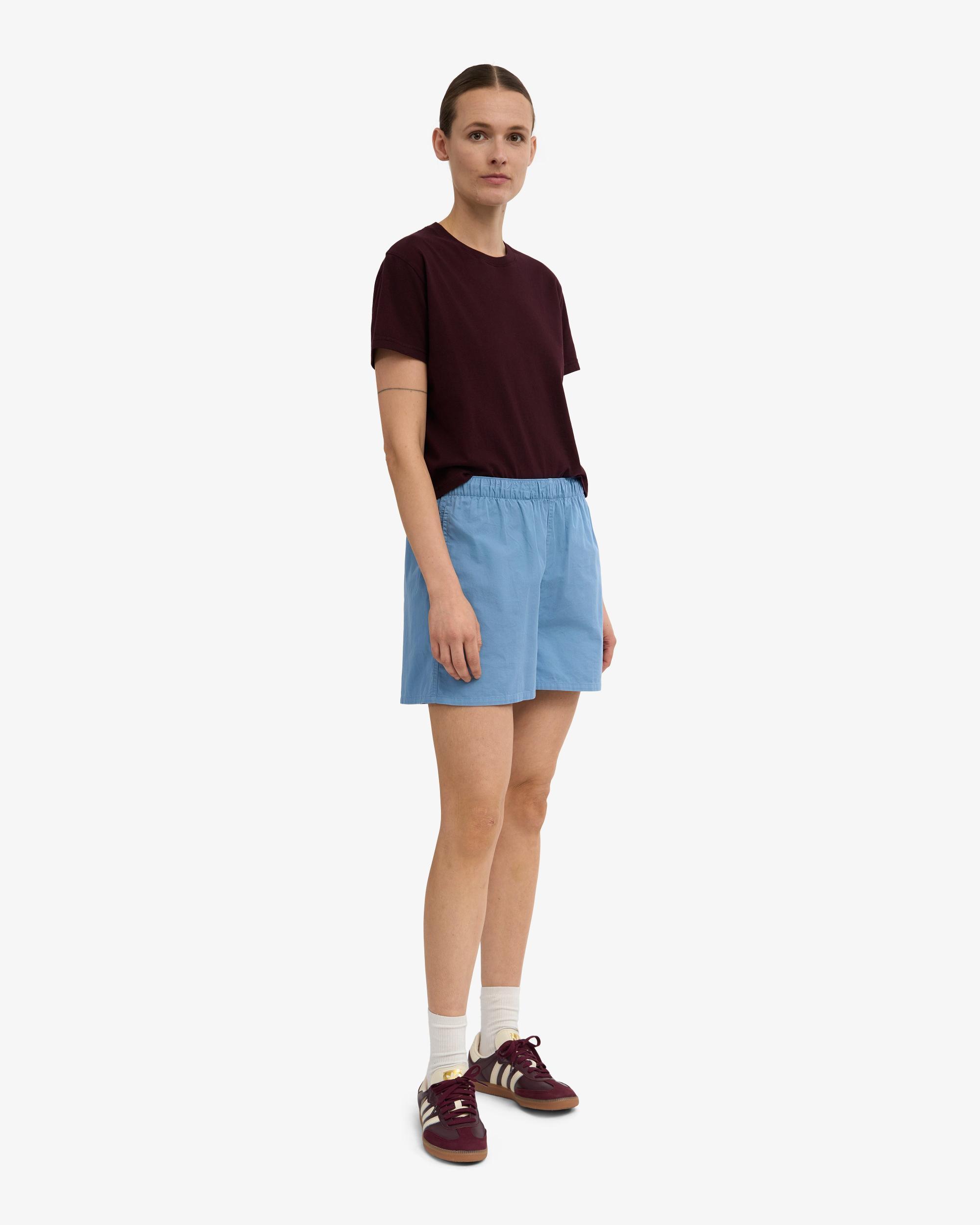 Women Organic Twill Shorts - Red Tangerine Product Image