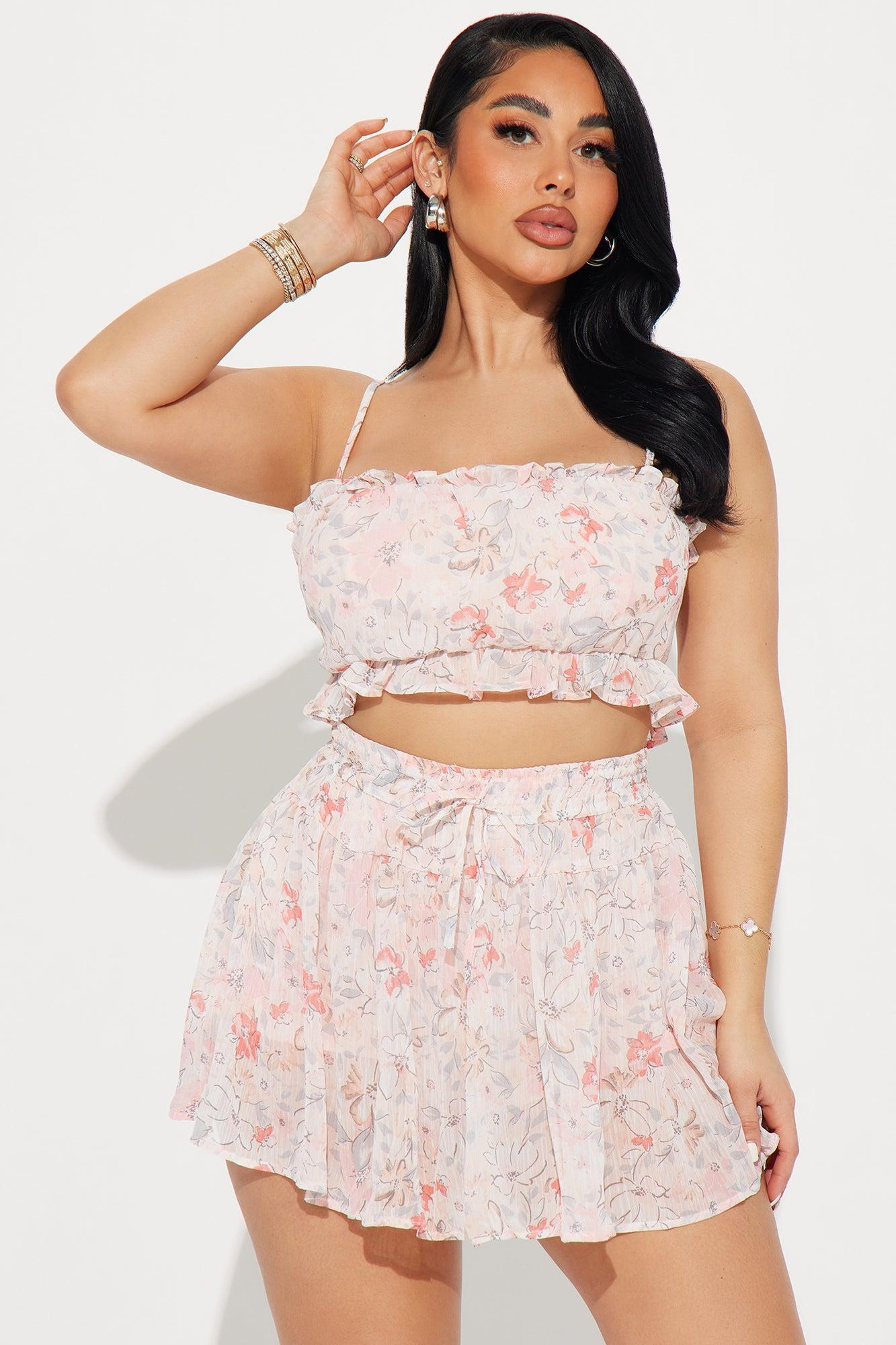 Daisy Skirt Set - Peach Product Image
