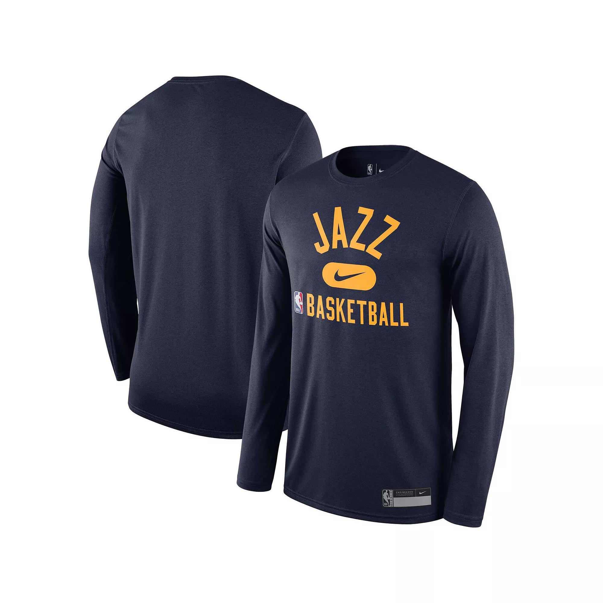 Men's Nike Navy Utah Jazz 2021/22 On-Court Practice Legend Performance Long Sleeve T-Shirt, Size: Small, Jaz Blue Product Image