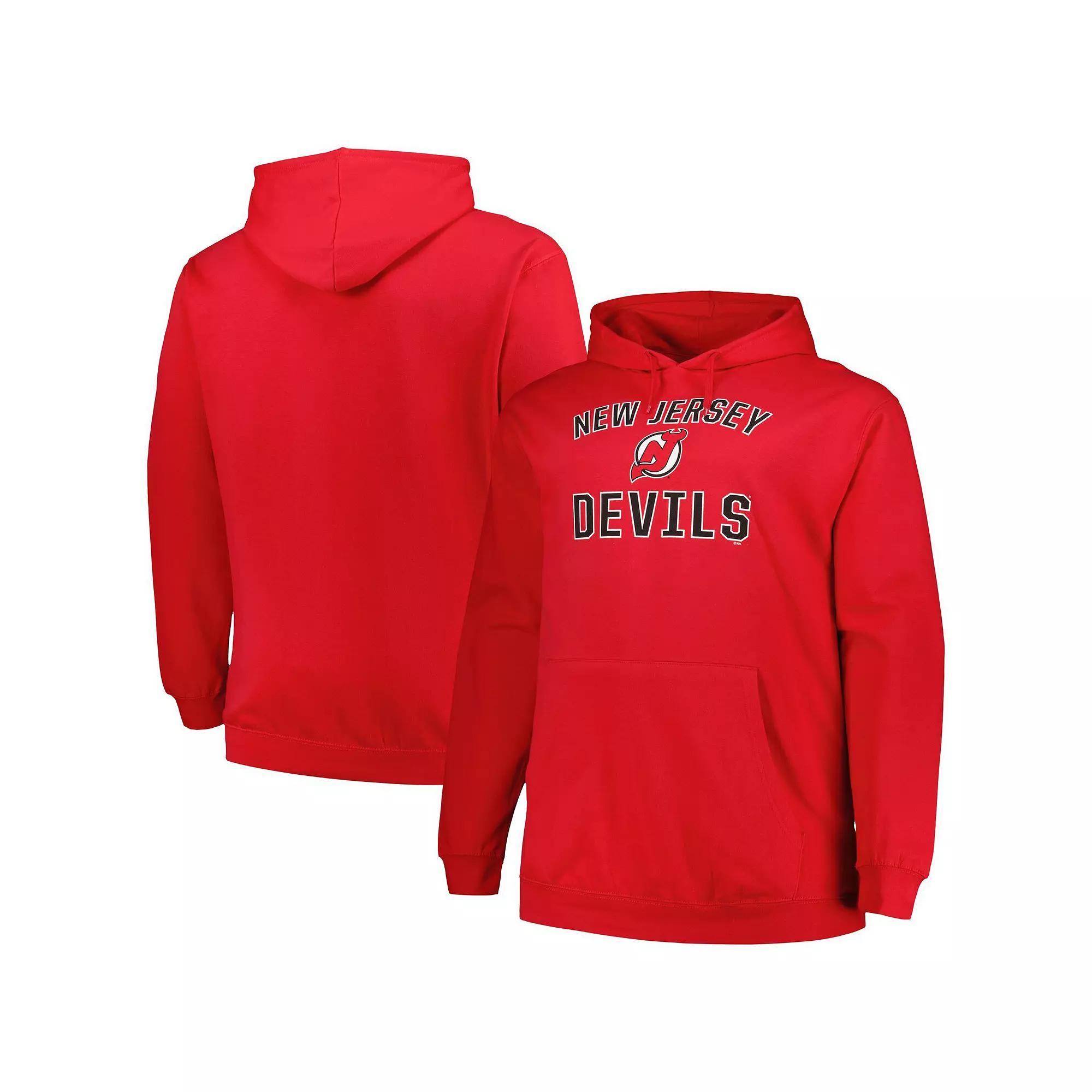 Men's Profile Red New Jersey Devils Big & Tall Arch Over Logo Pullover Hoodie, Size: 4XB, Nhl Red Product Image