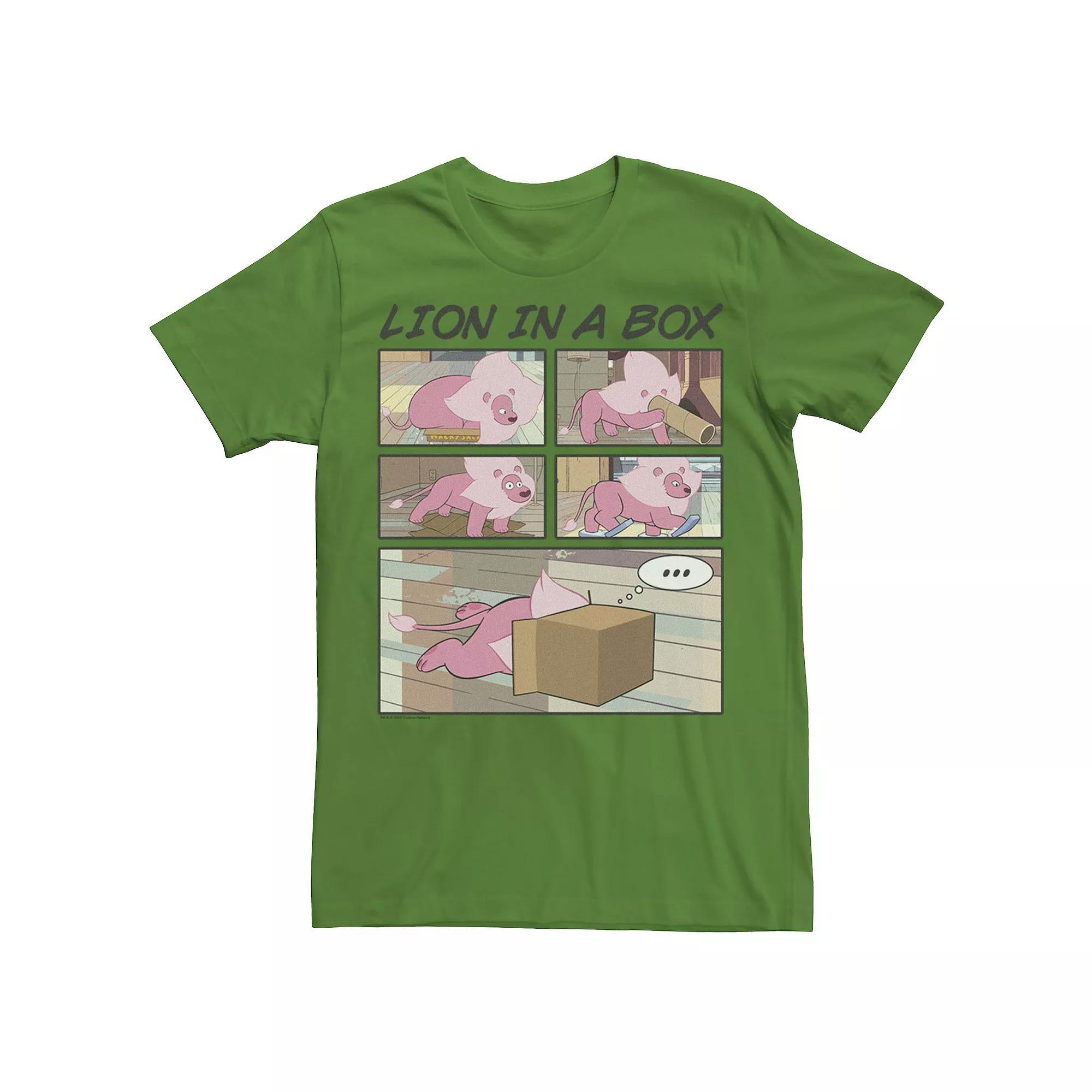 Men's Cartoon Network Steven Universe Lion In A Box Comic Strip Tee, Size: Medium, Royal Grey Product Image