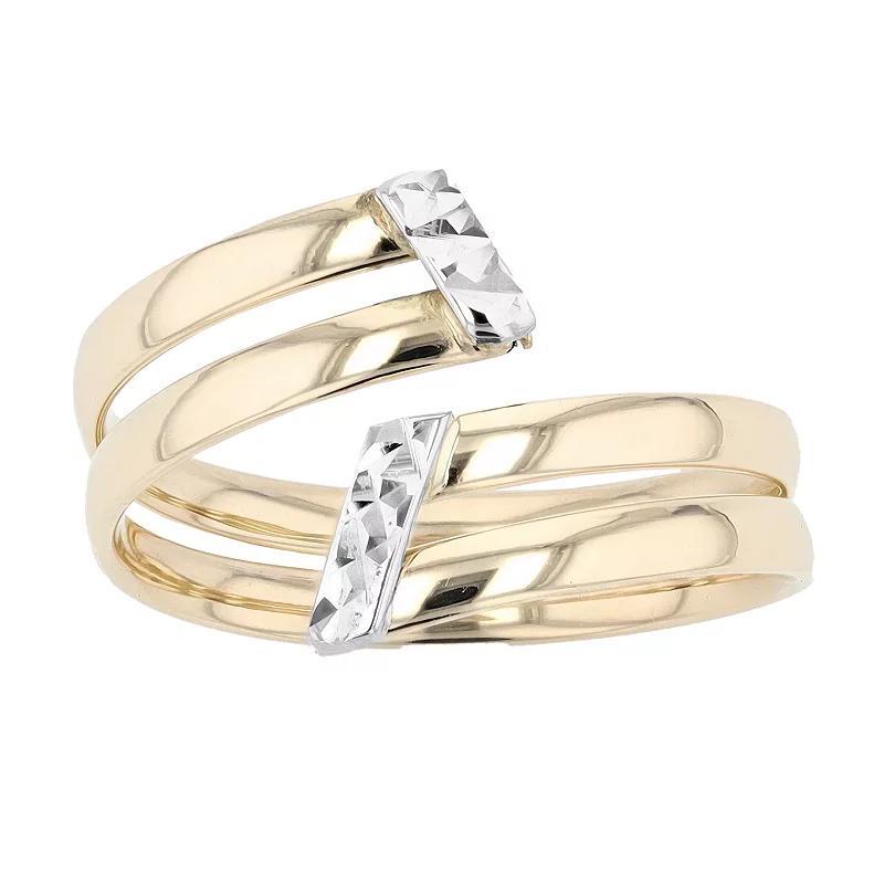 Au Naturale Two Tone 14k Gold Double Bypass Ring, Women's, Size: 9, 14k 2 Tone Product Image