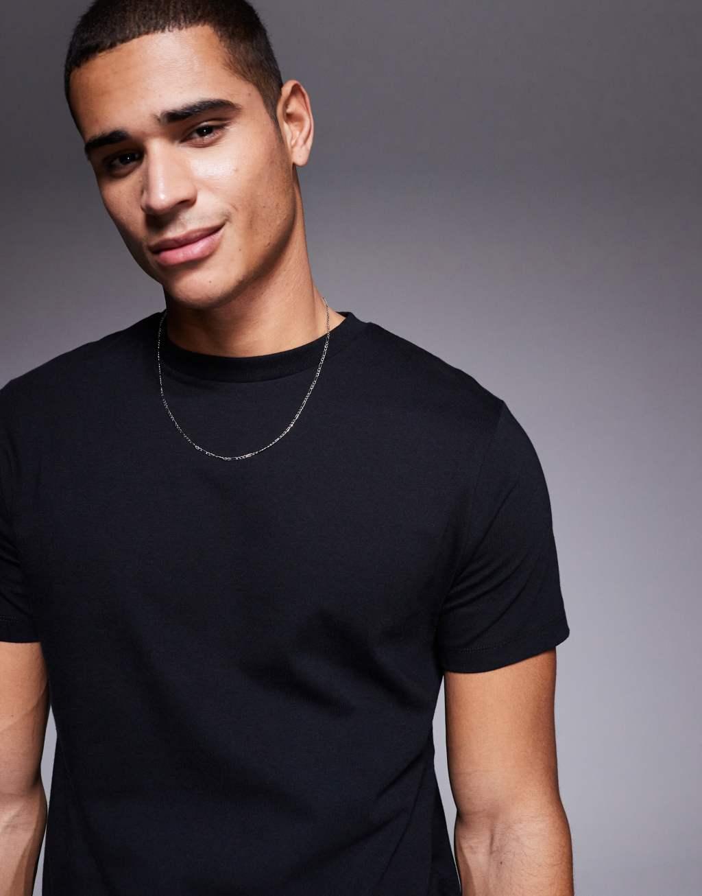 ASOS DESIGN essential crew neck t-shirt in black | ASOS Product Image