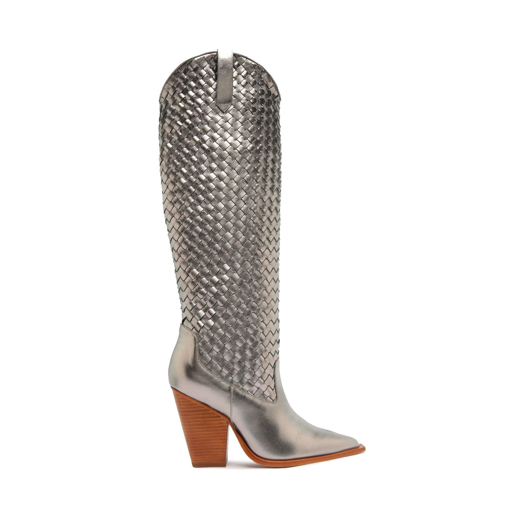 Ella Woven Metallic Leather Boot Product Image