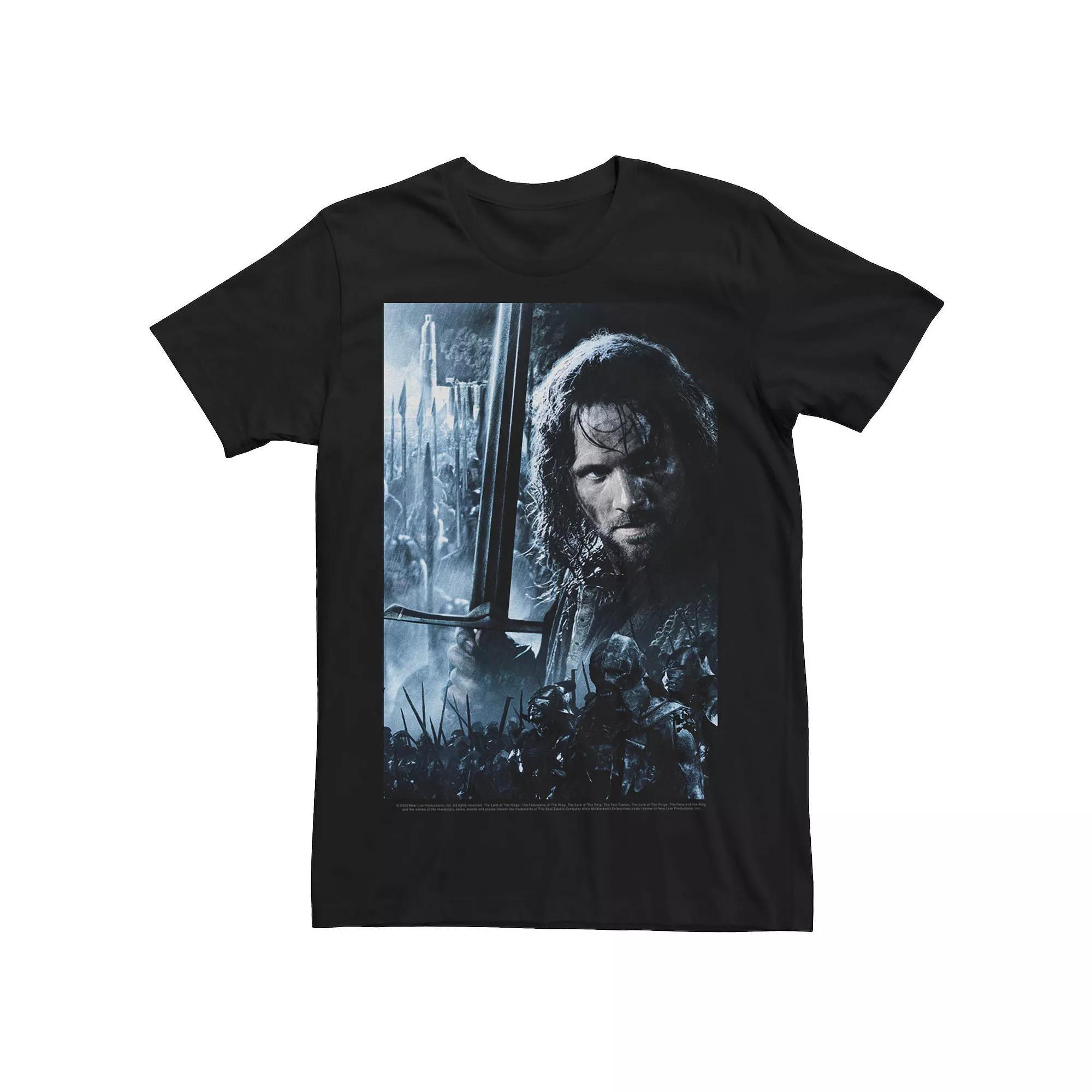 Mens Lord Of The Rings Aragon Poster Poster Tee Product Image