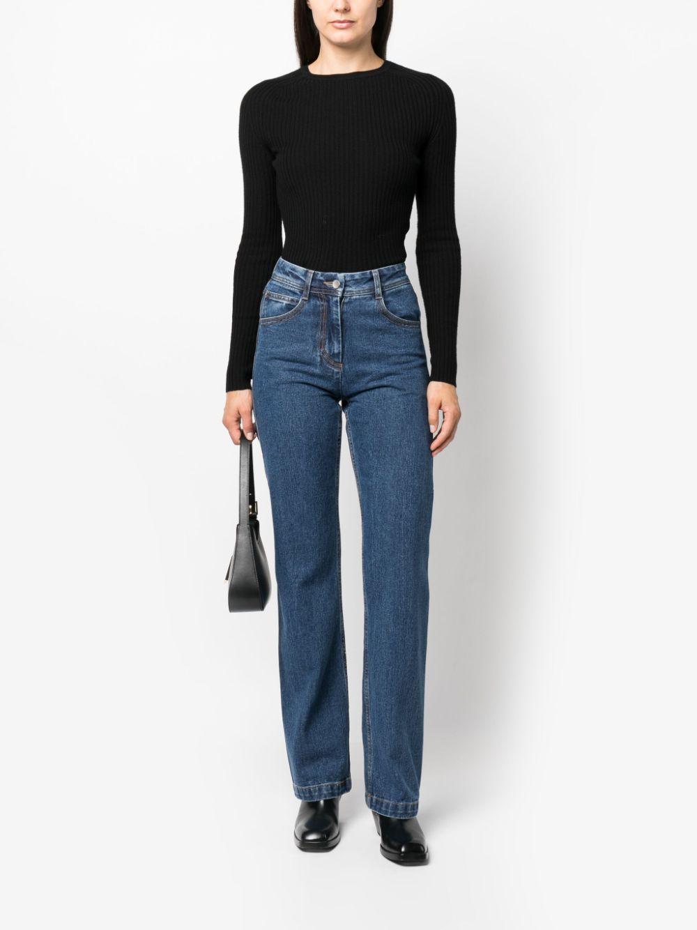 TOTÊME Ribbd-knit Jumper In Schwarz Product Image