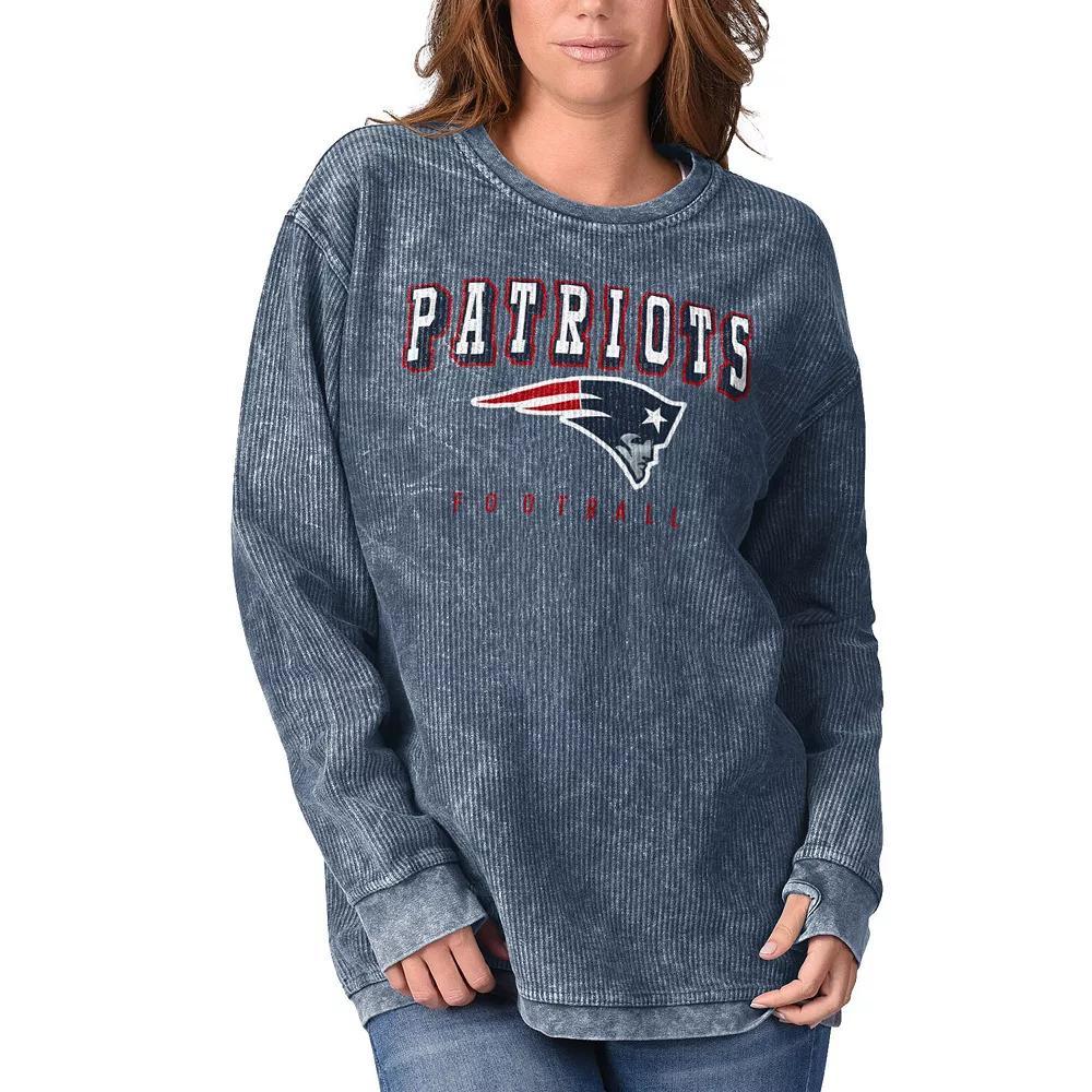 Women's G-III 4Her by Carl Banks Navy New England Patriots Comfy Cord Pullover Sweatshirt, Size: Small, Blue Product Image