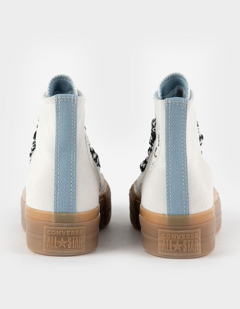 CONVERSE Chuck Taylor All Star Lift Platform Suede Womens High Top Shoes - OFF WHITE Product Image