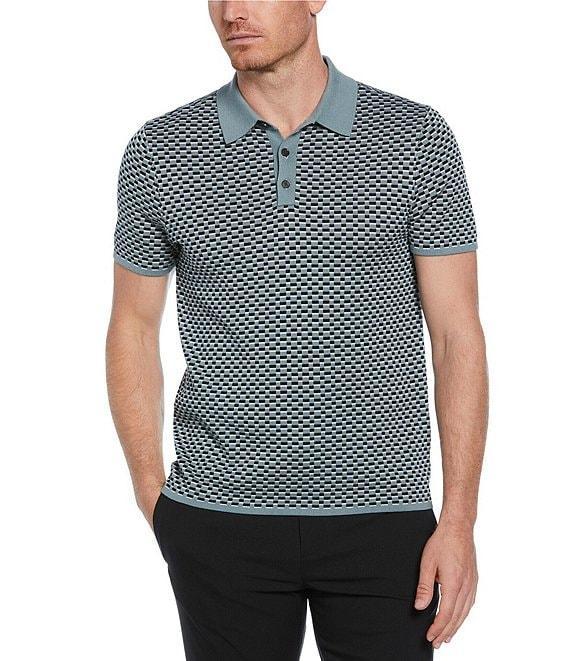 Perry Ellis Geo Print Short Sleeve Polo Shirt Product Image