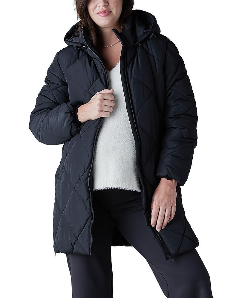 Ingrid & Isabel Hooded Longline Puffer Maternity Jacket Product Image