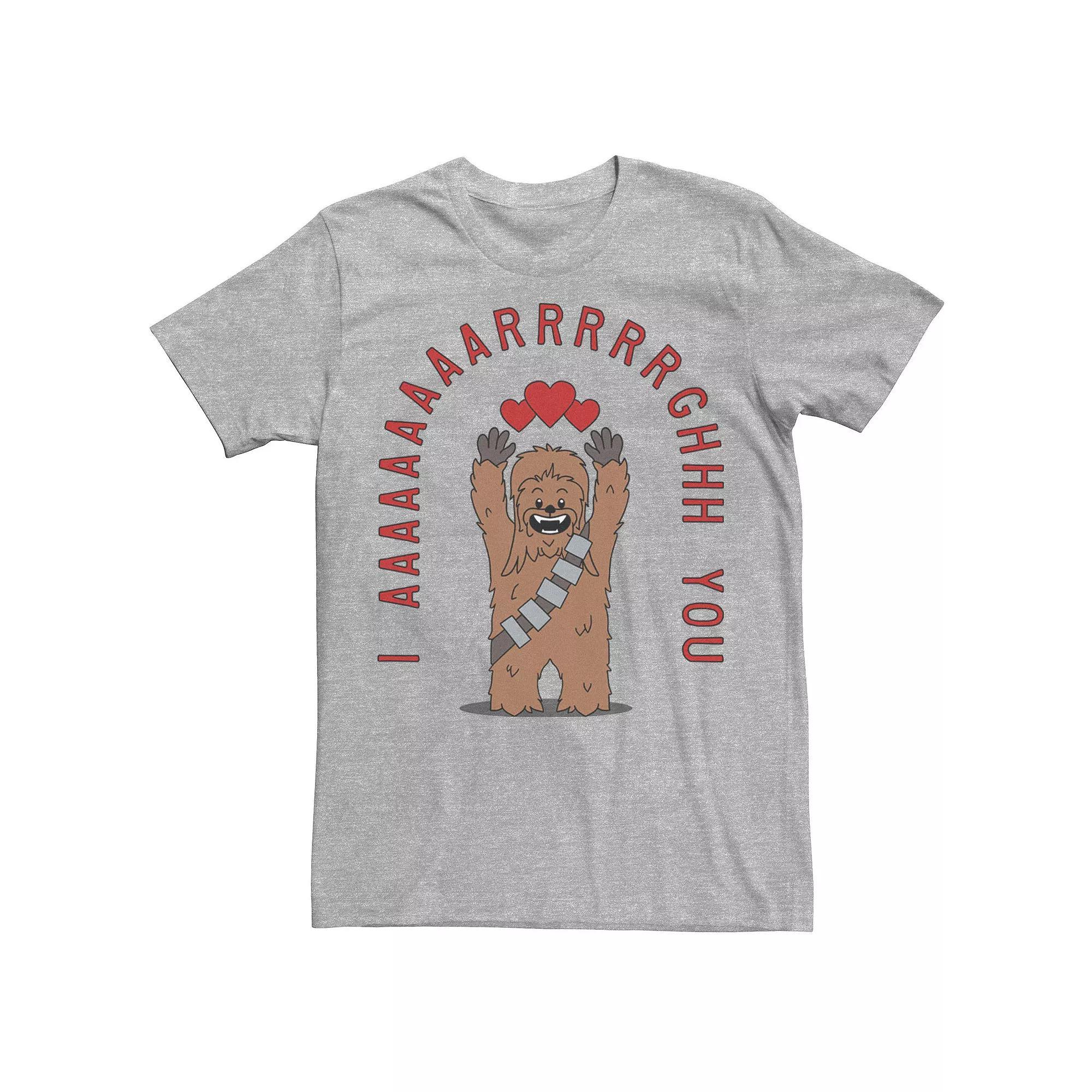 Men's Star Wars Chewbacca I Argh You Valentine's Day Tee, Size: XL, Athletic Grey Product Image