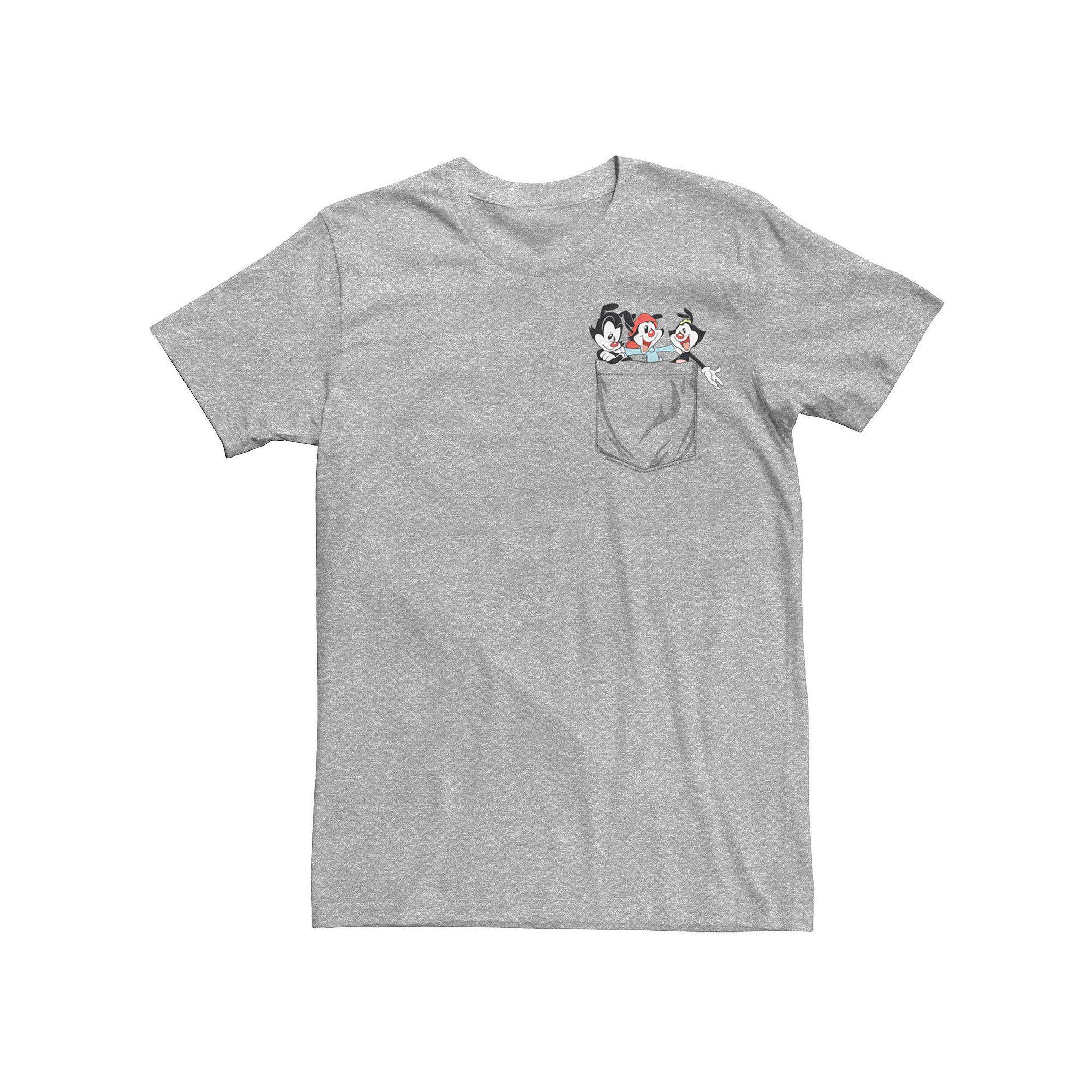 Men's Animaniacs Group Shot Faux Pocket Tee, Size: Small, Athletic Grey Product Image