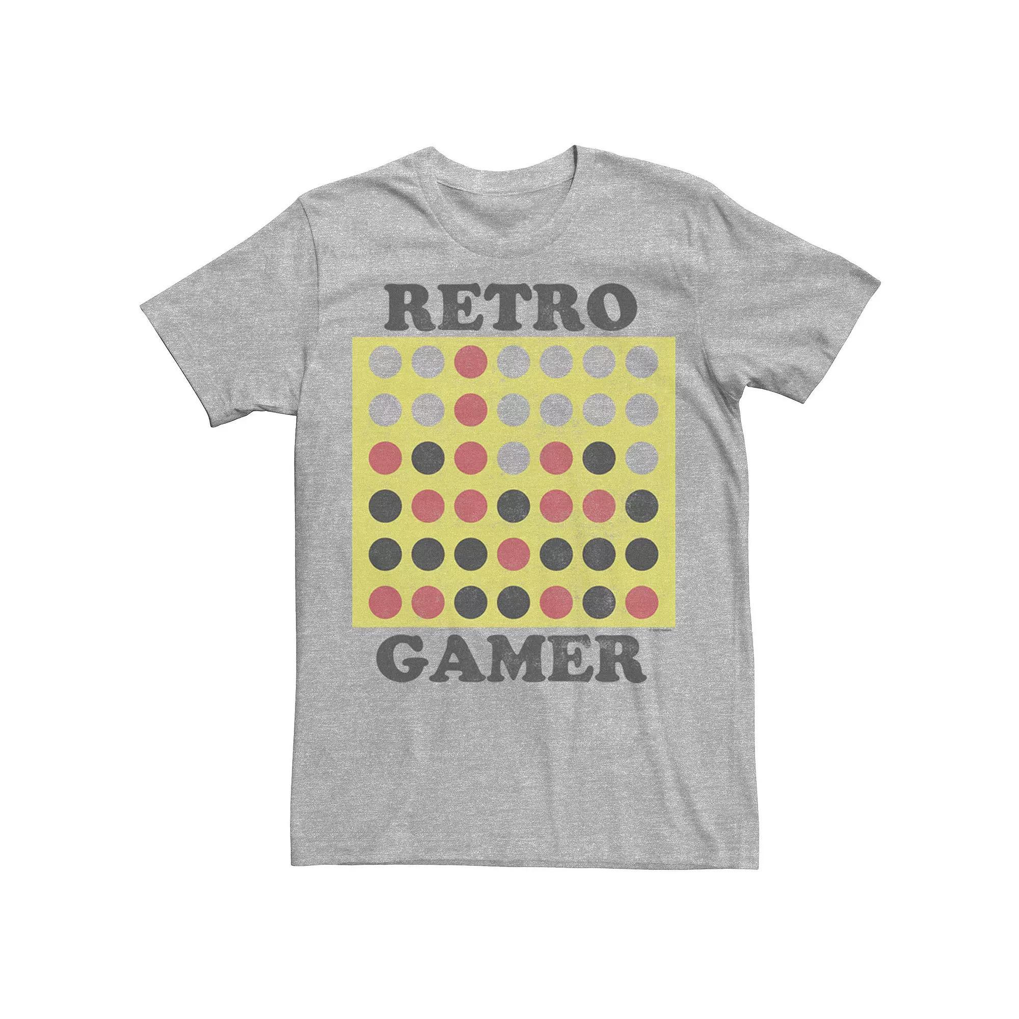 Men's Connect Four Retro Gamer Board Tee, Size: Medium, Athletic Grey Product Image