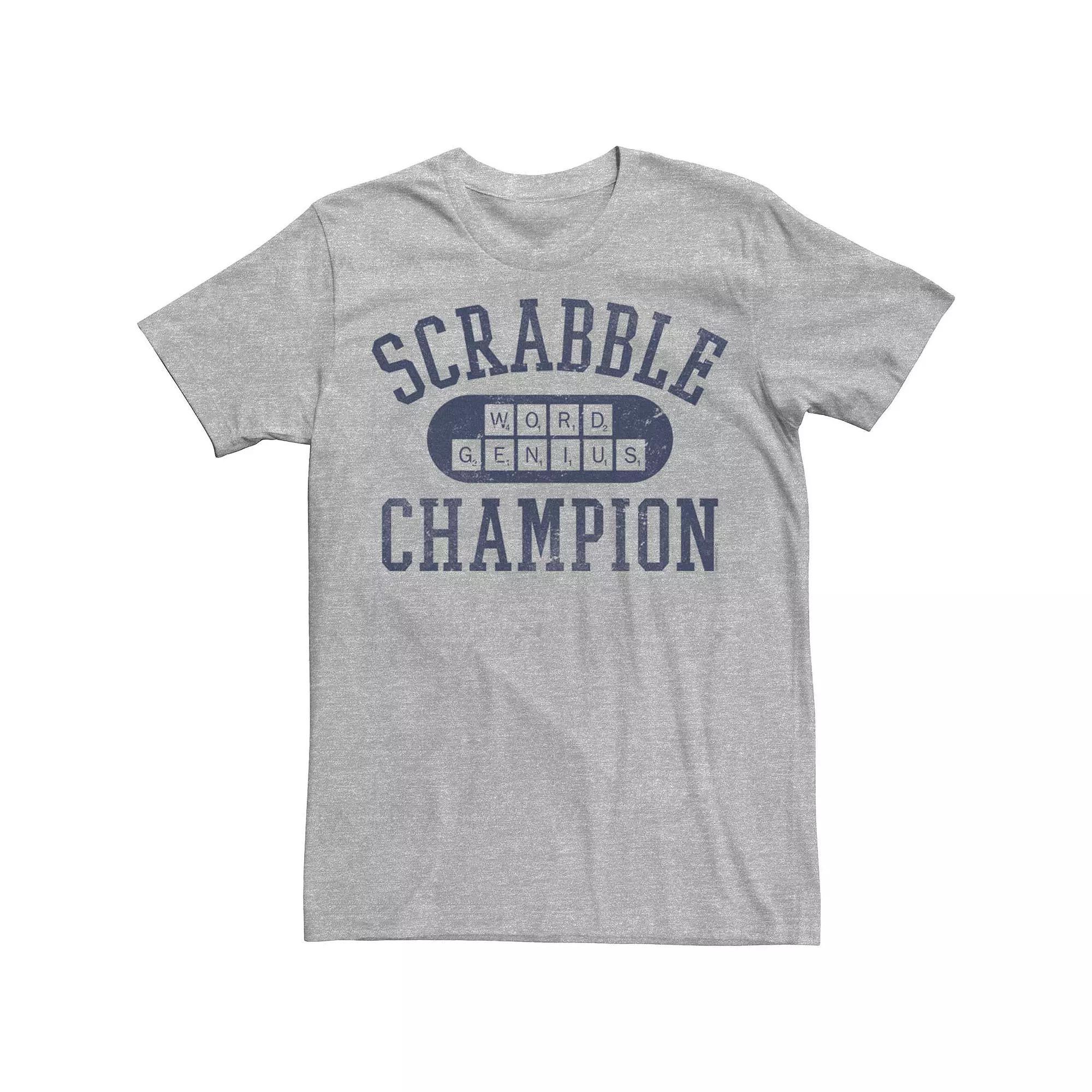 Men's Scrabble Word Genius Scrabble Champion Tee, Size: Large, Athletic Grey Product Image