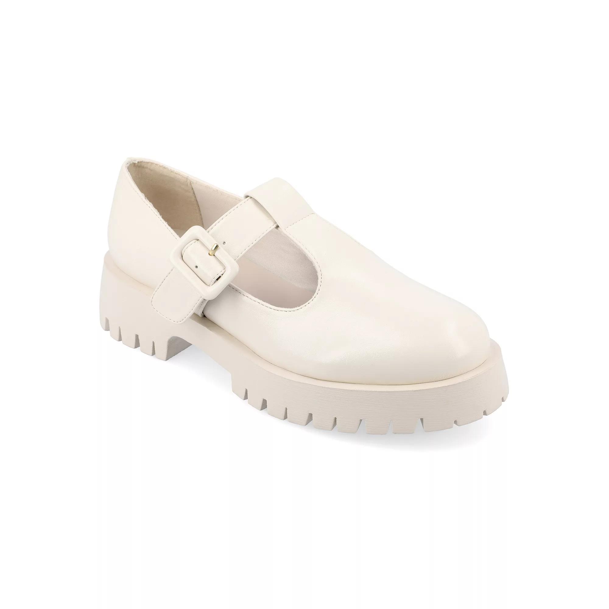 Journee Suvi Tru Comfort Foam Womens Mary Jane Flats Ivory Product Image
