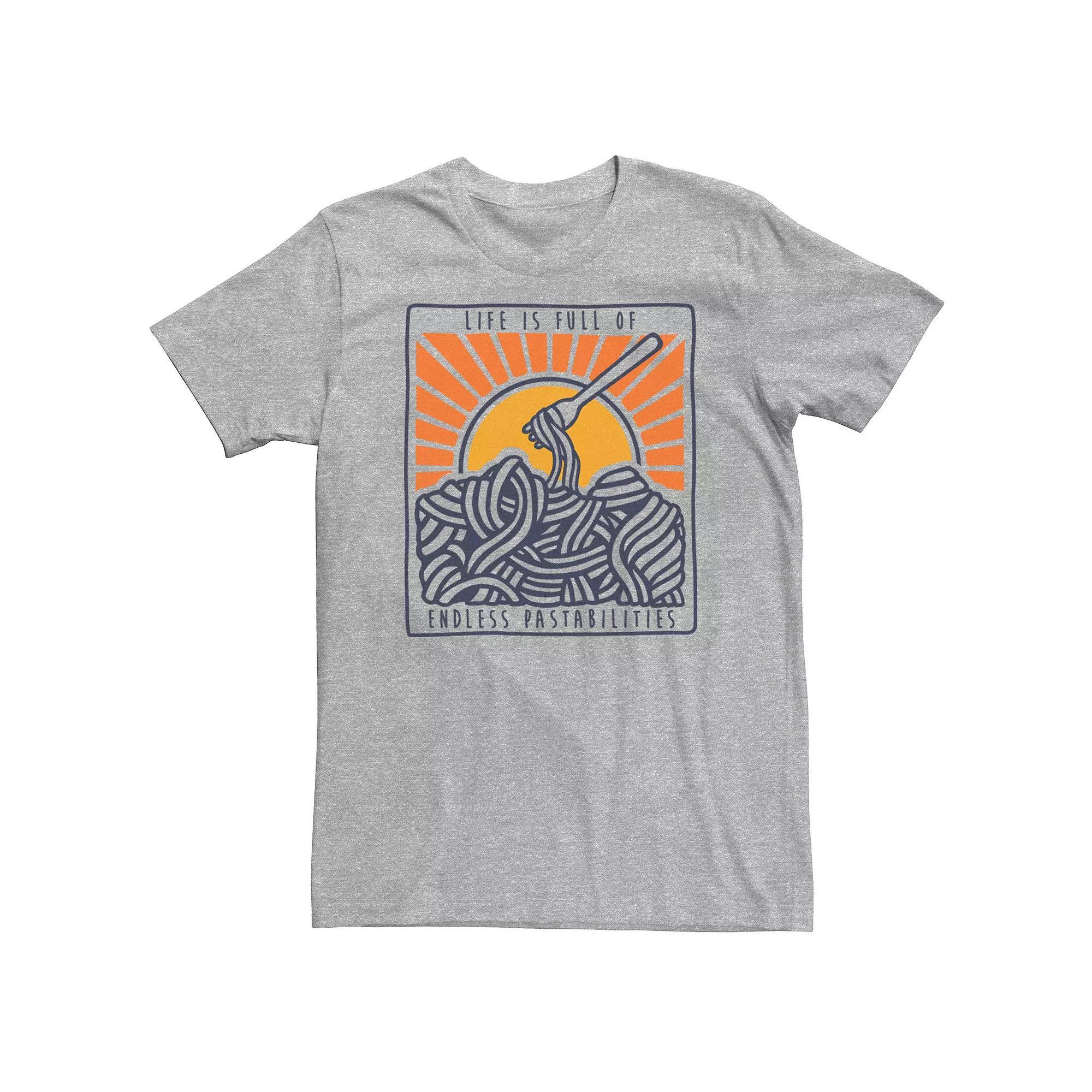 Big & Tall "Life Is Full Of Endless Pastabilities" Tee, Men's, Size: 3XL, Athletic Grey Product Image
