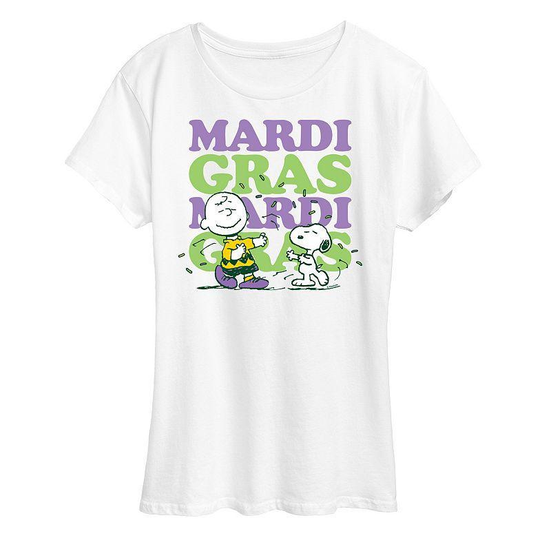 Womens Peanuts Mardi Gras Stack Graphic Tee Product Image
