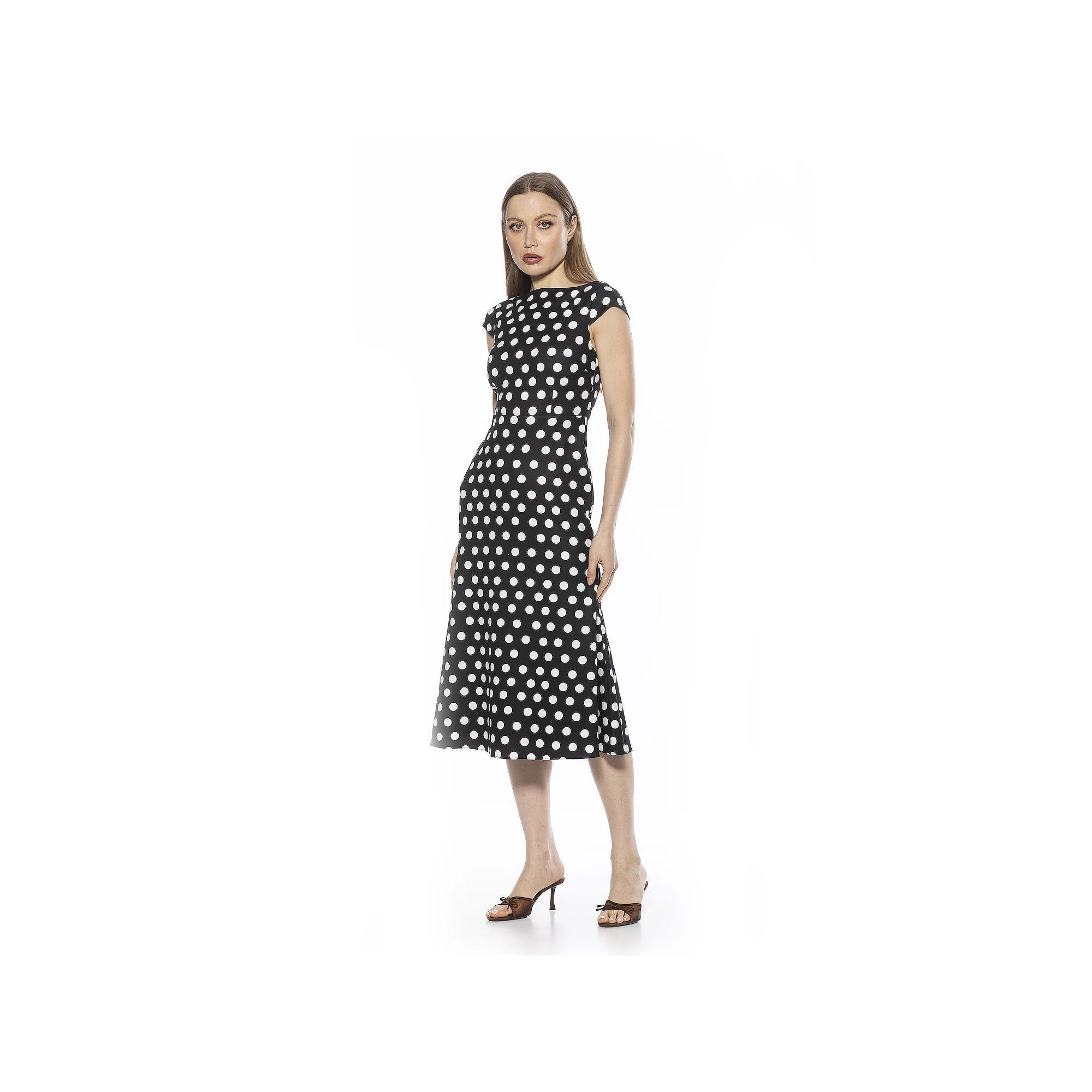 Women's ALEXIA ADMOR Loreli Boatneck Cap Sleeve Midi Dress, Size: Medium, Halogen Blue Product Image