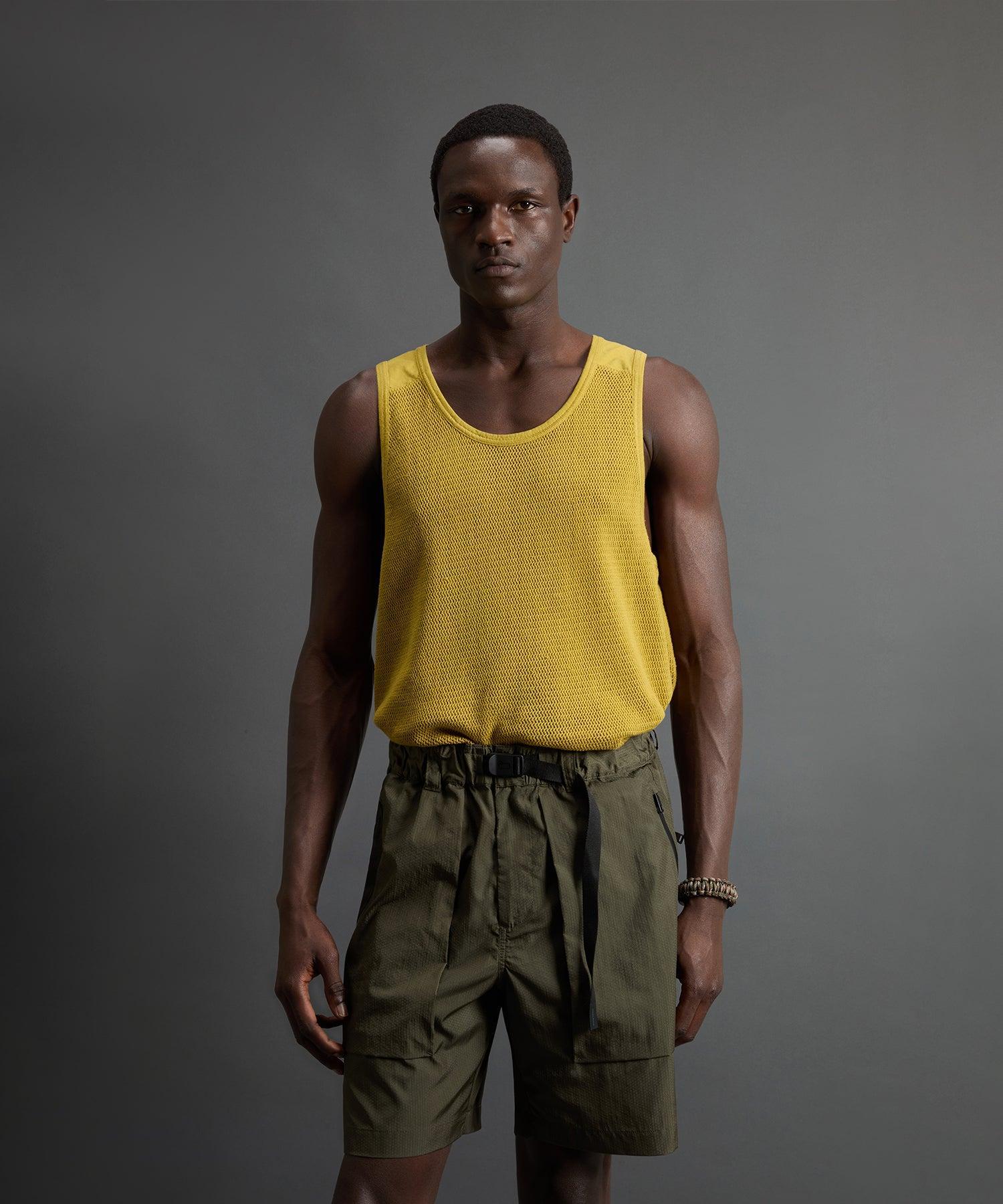 Todd Snyder x Woolrich Mesh Tank in Golden Palm Product Image