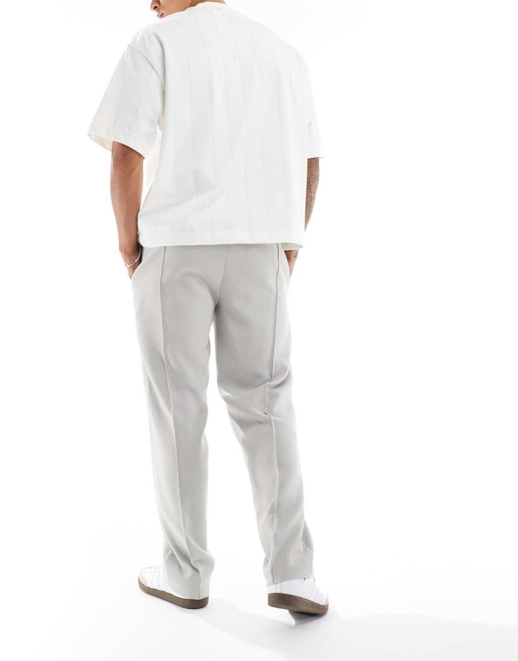 ASOS DESIGN sharp straight leg sweatpants in gray Product Image