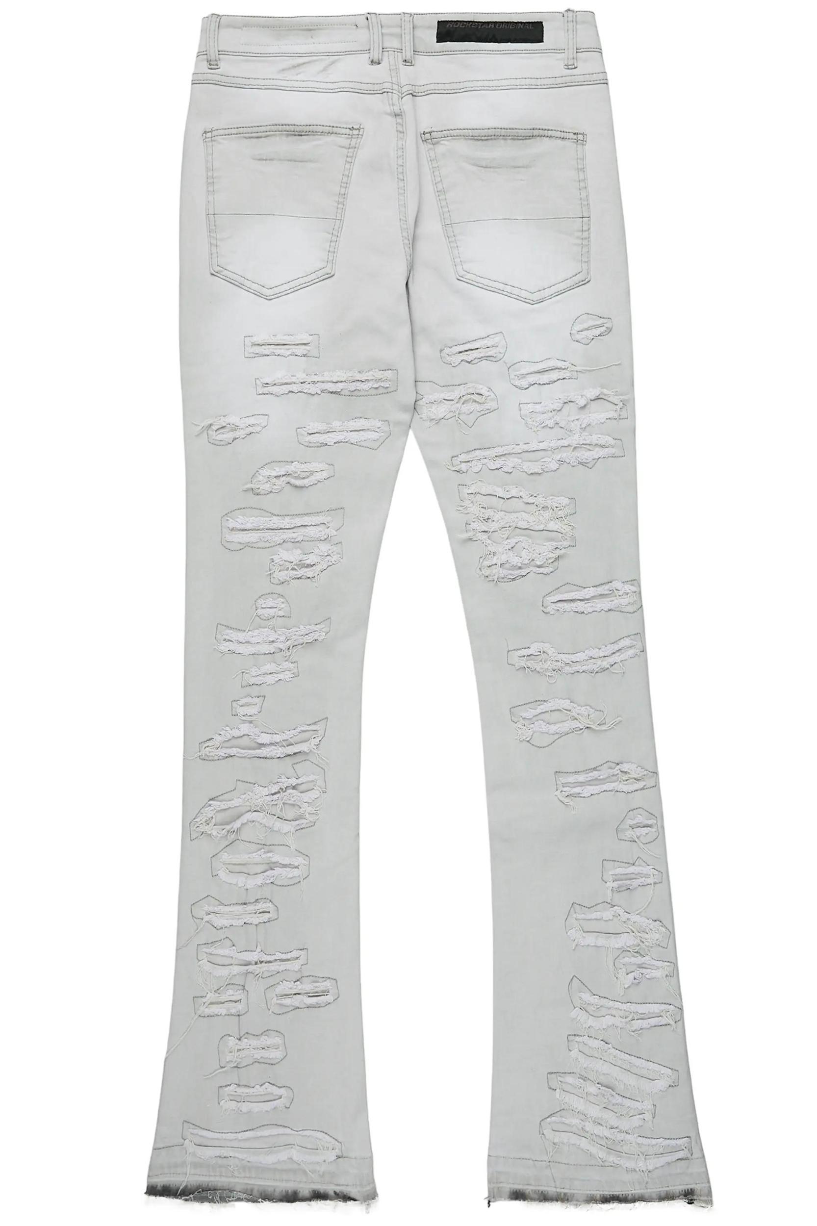 Malyk Grey Stacked Flare Jean Male Product Image
